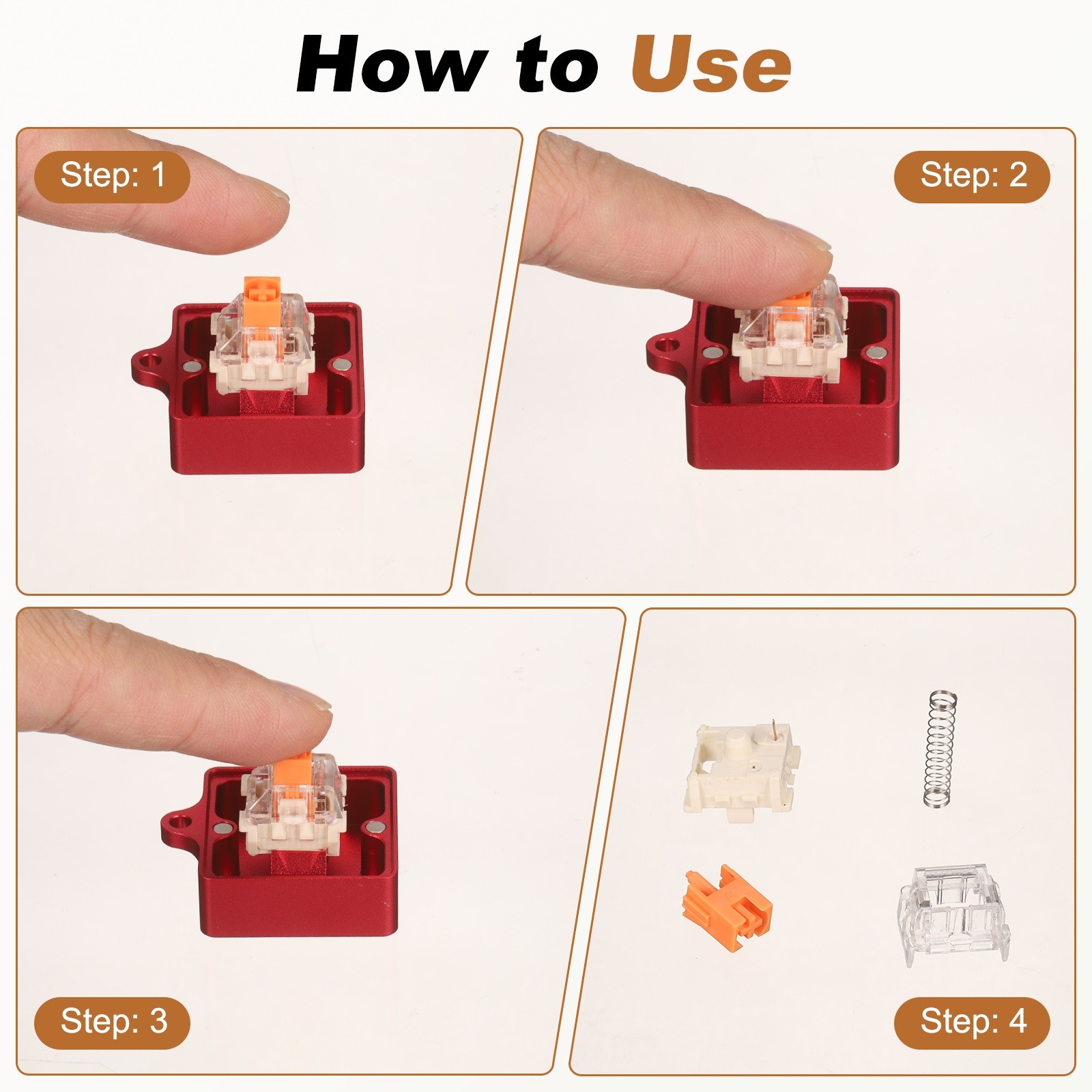2 in 1 Switch Opener Aluminum Keyboard Switch Opener Magnet with String Gold