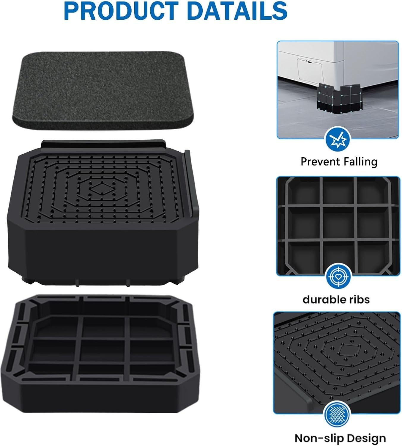 Furniture Risers Bed Risers Adjustable Elevation Heavy Duty Strong Supports 4...