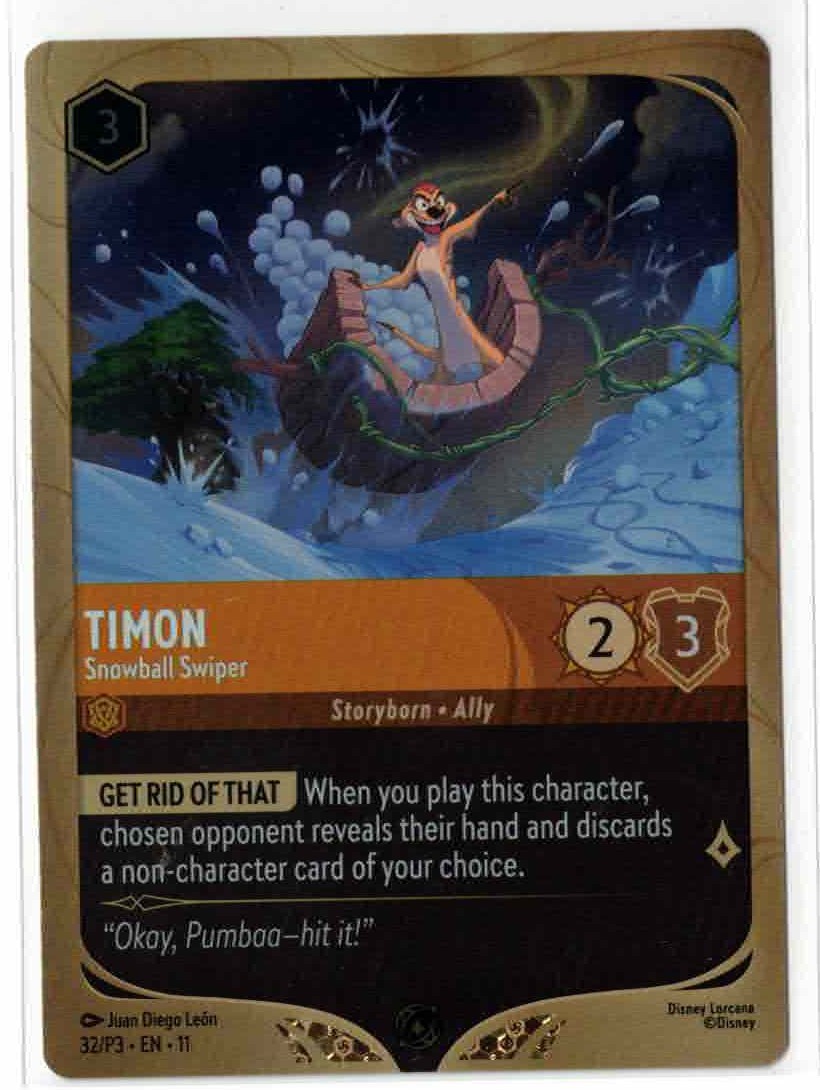 Disney Lorcana Timon - Snowball Swiper - Winterspell Promo Foil 32/P3