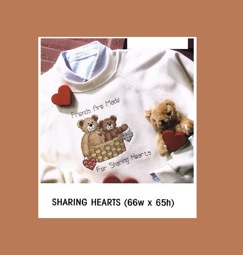 SHARING HEARTS  CROSS STITCH PATTERN ONLY  -  KN  SUE