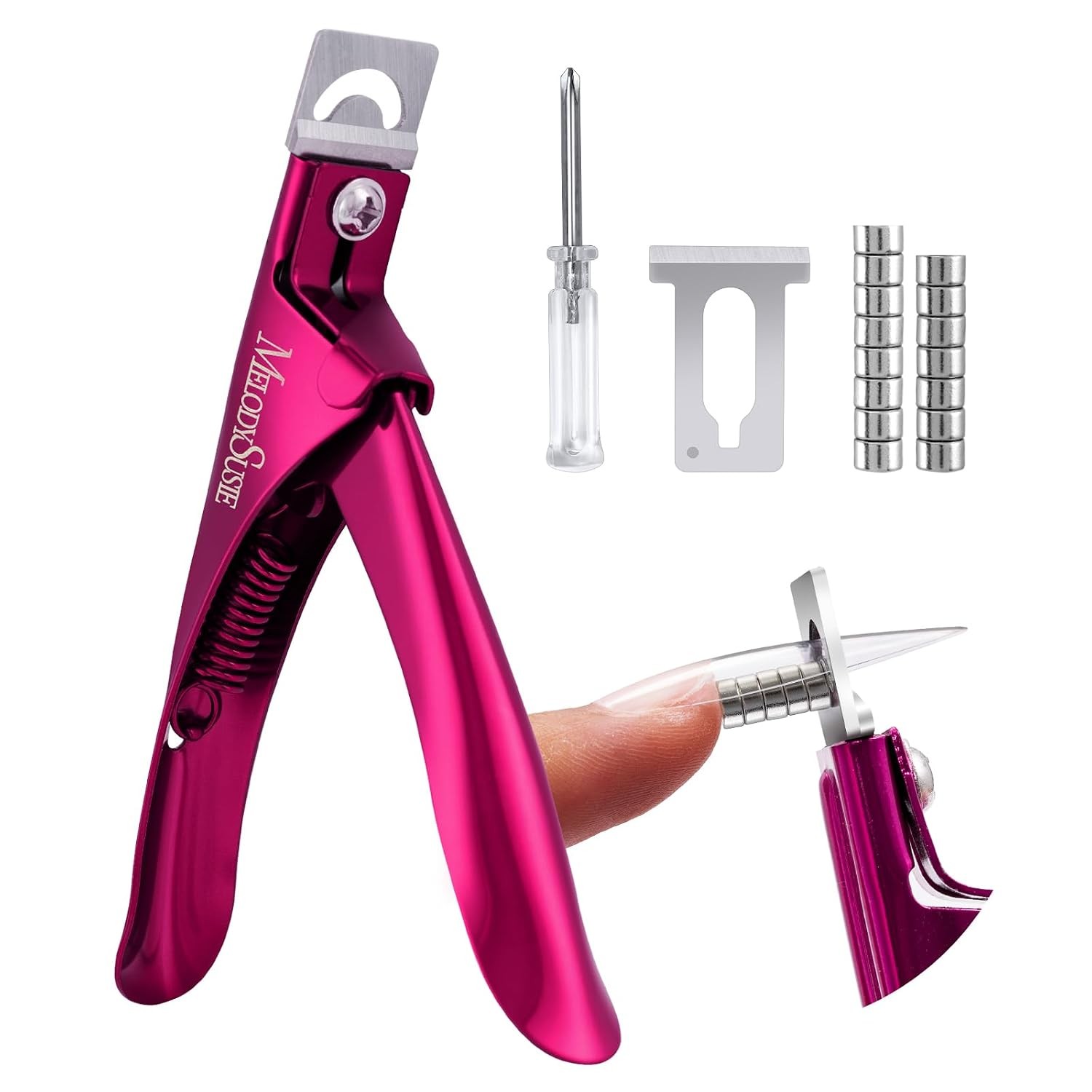 Acrylic Nail Clippers with 15pcs Magnet Sizers, Professional Nail Clippers
