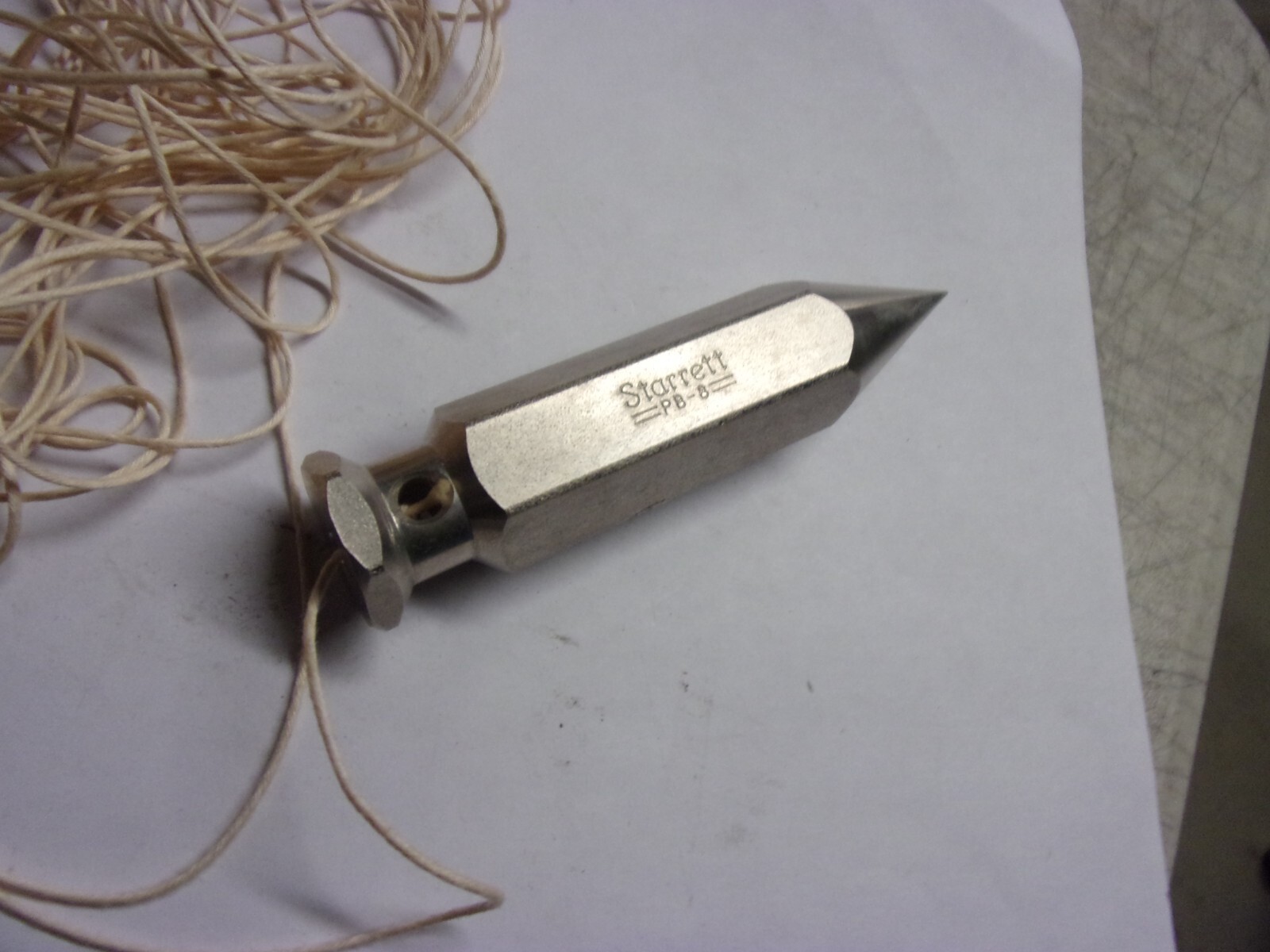 STARRETT #PB-8 Plumb Bob. Solid Steel, 8 oz. NOS