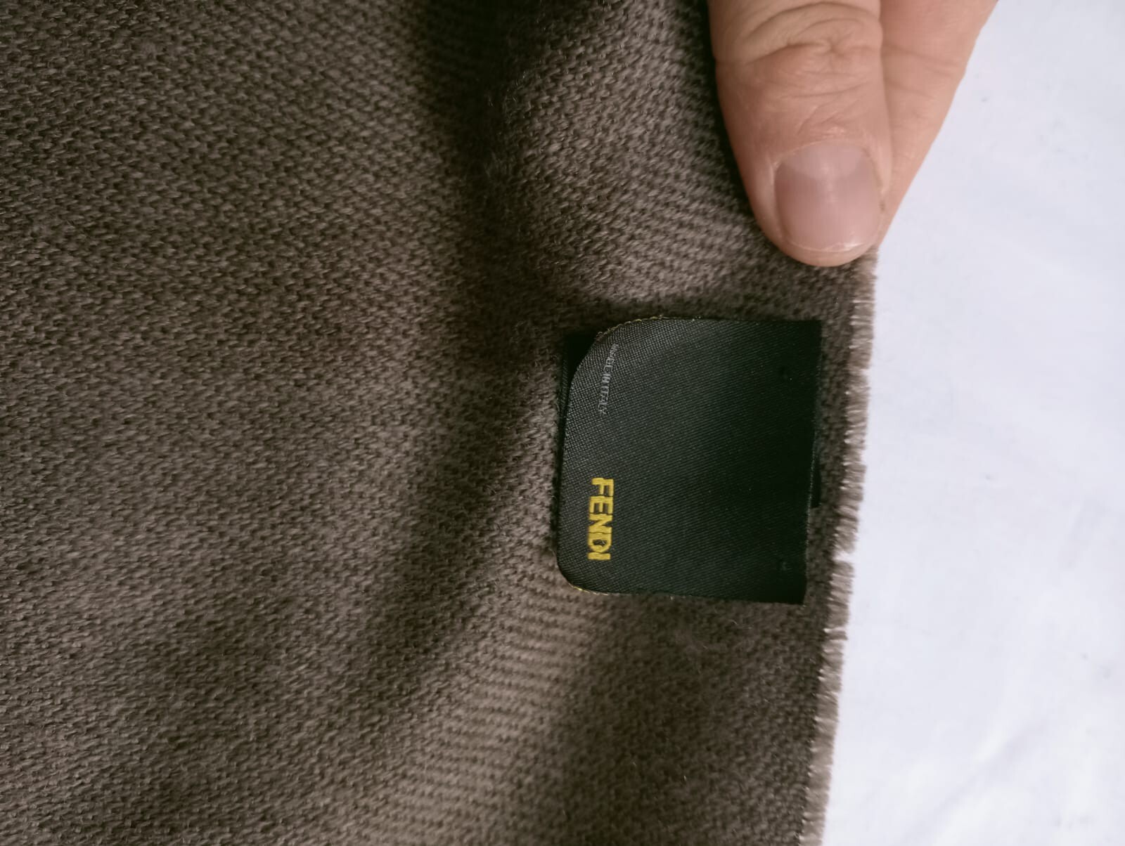 Y# FENDI Wool Men's Scarf, has threads pulled