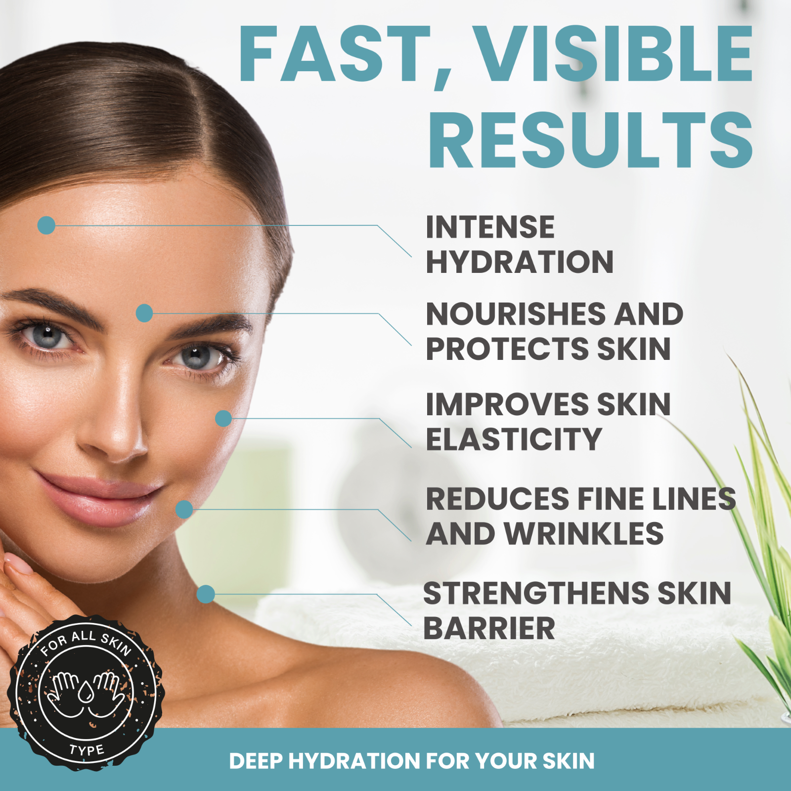 Alozera Hyaluronic Acid Face Cream - Deep Hydration & Anti-Aging, 1.7 oz