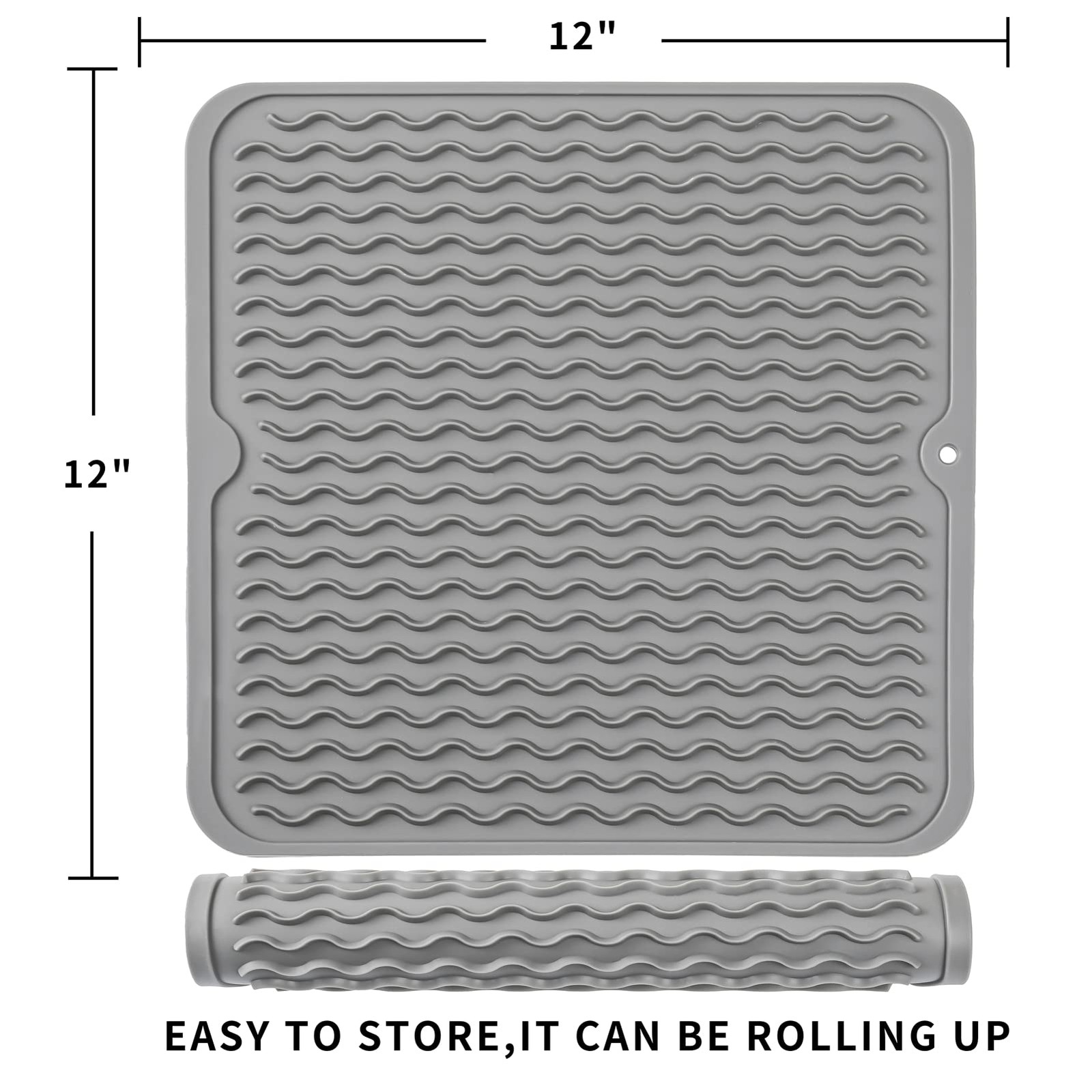 Silicone Dish Drying Mat for Multiple UsageEasy cleanEco-friendlyHeat-resista...