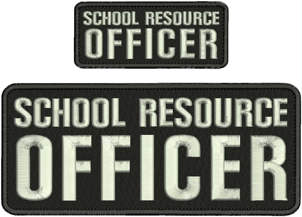 Collectible 2 Embroidery Patch ''School R O '' 4x10 and 2x5 Silver On Black