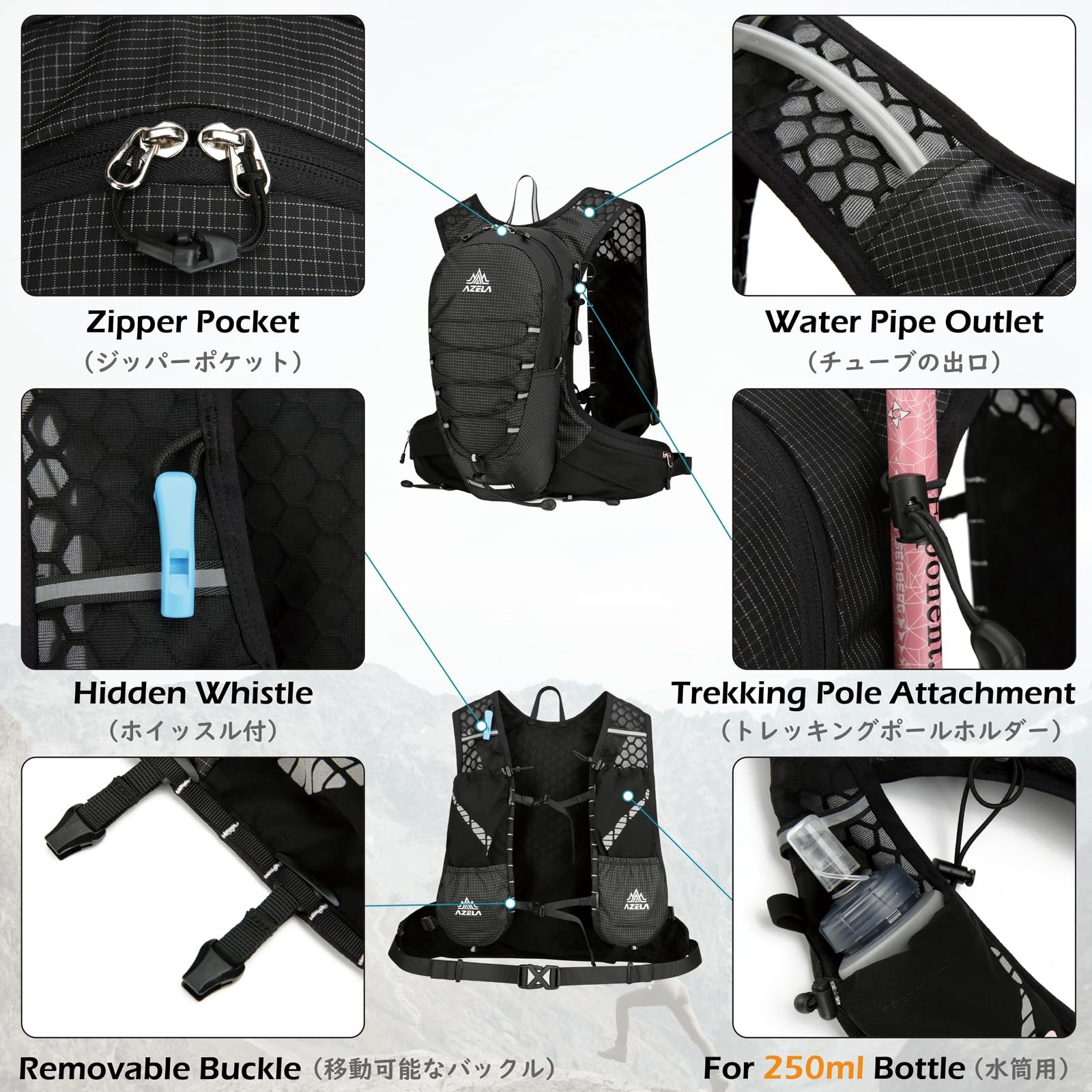 Hydration Backpack, Lightweight Cycling Hydration Pack Hydro Daypack for Trai...