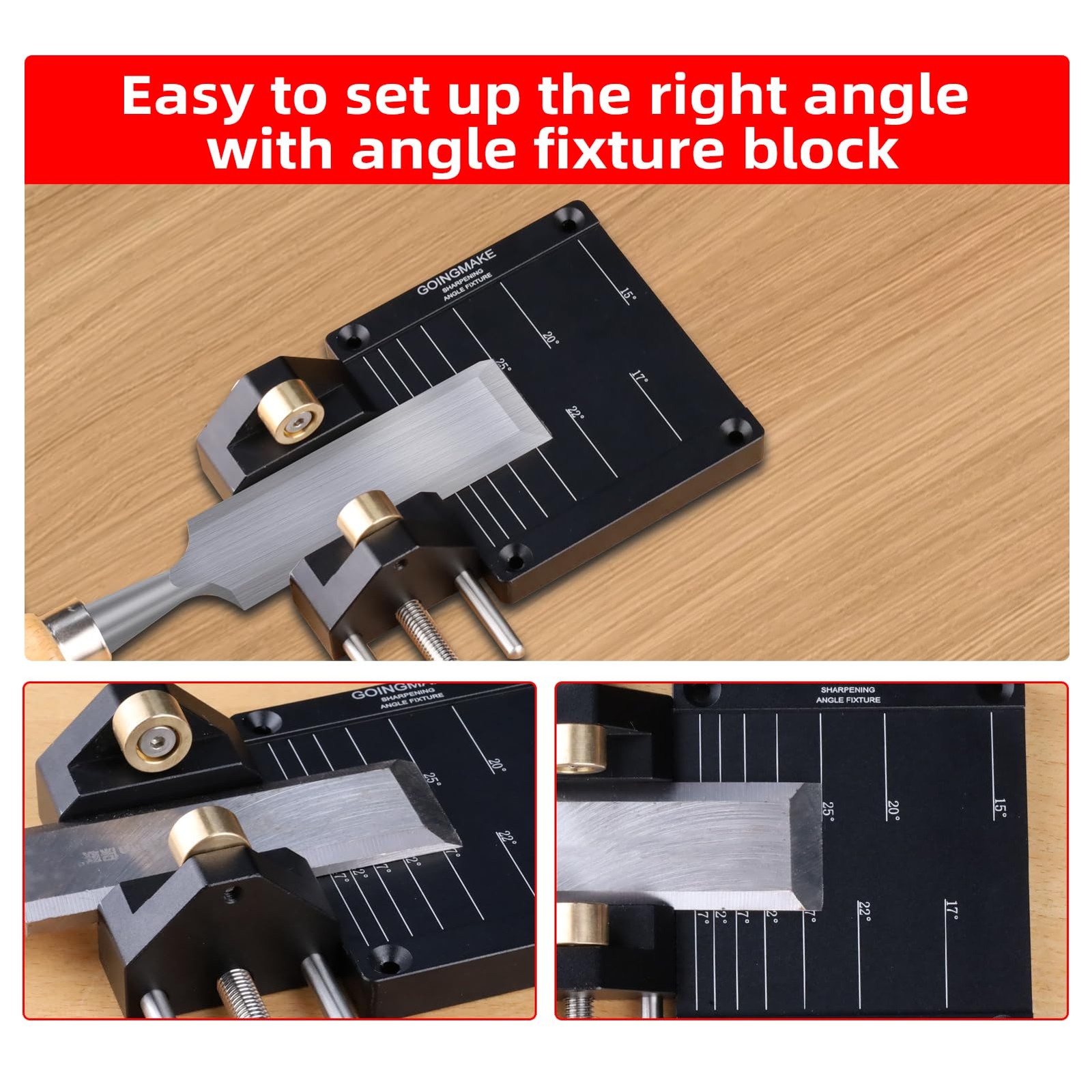 Honing Guide System Chisel Sharpening Kit for Woodworking Chisels and Planes 5/3