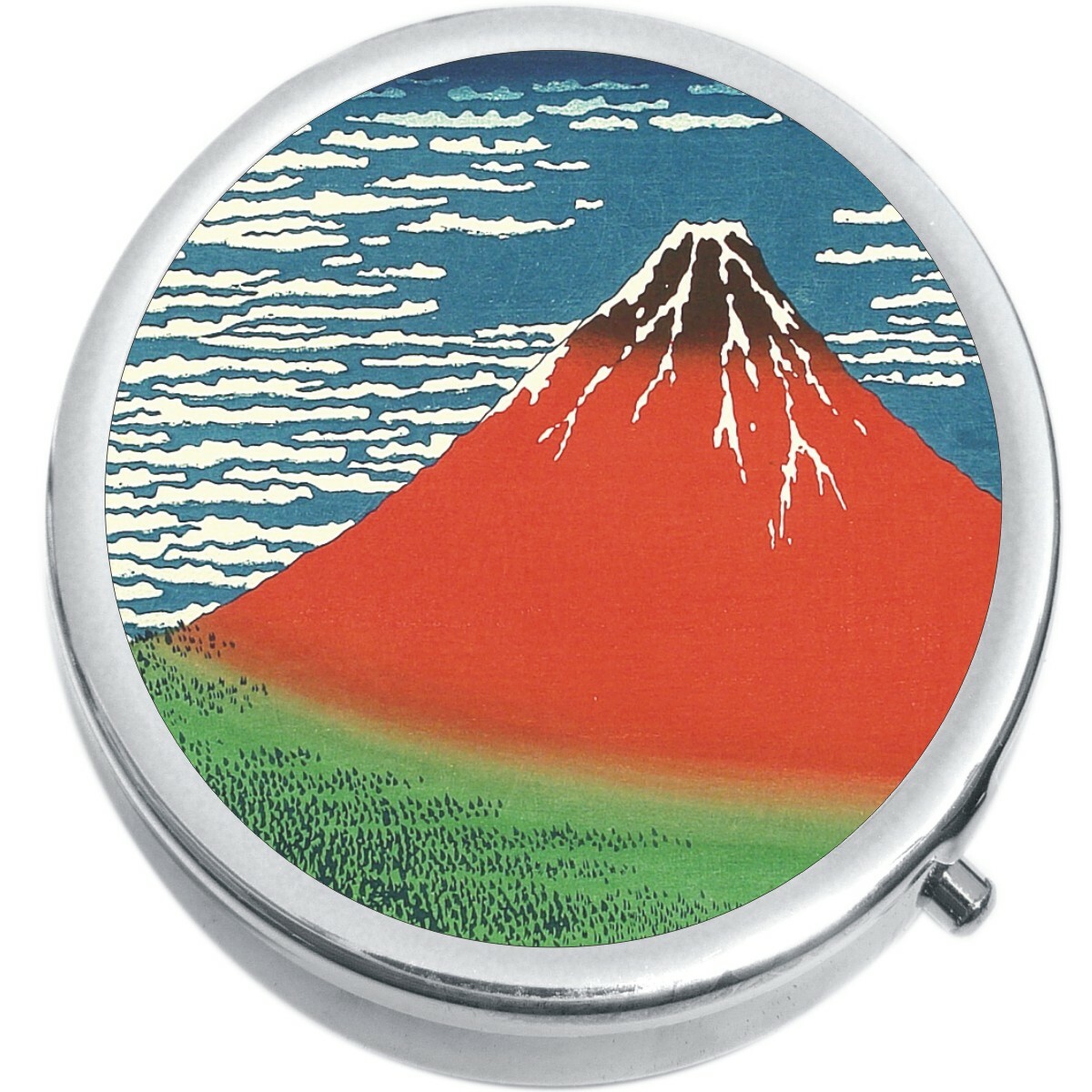 Mount Fuji Painting  Medicine Vitamin Pill Box