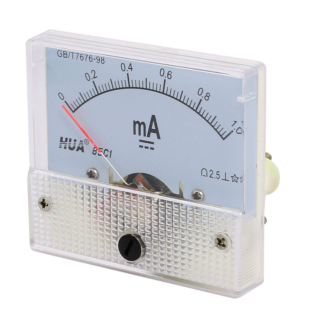 85C1 DC 0-1mA Class 2.5 Accuracy Mounted Current Analog Panel Gauge Ammeter