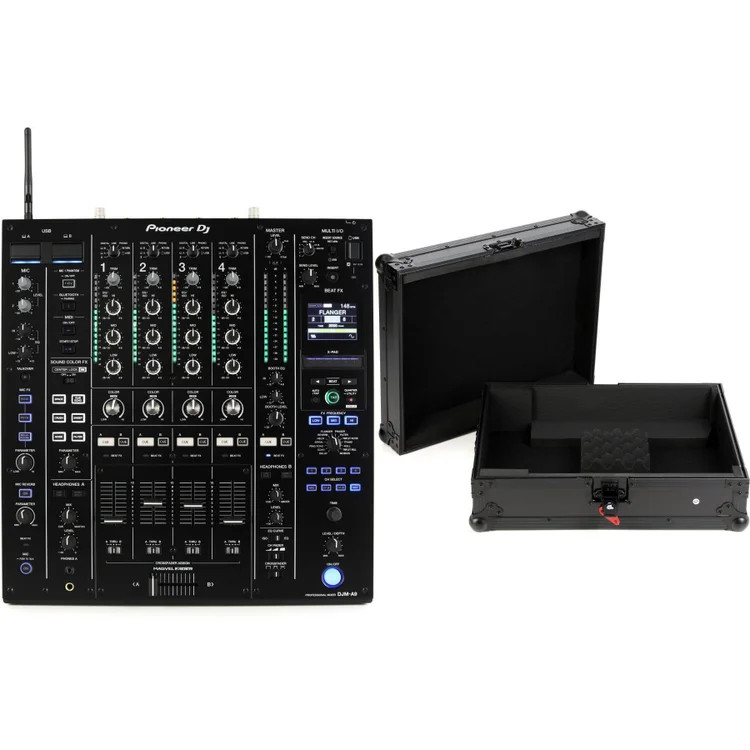 Pioneer DJ DJM-A9 4-channel DJ Mixer with Onyx Flight Case