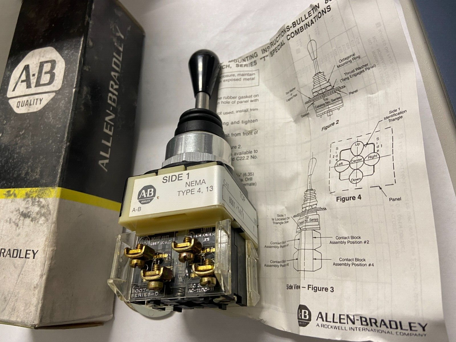 NEW Allen Bradley 800T-T4T1 Toggle Switch 4 Way  TYPE 4, 13  Ser T