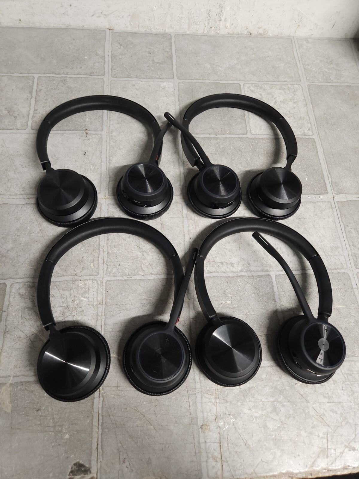 Lot of 4 Poly Voyager 4320 Microsoft Bluetooth Headsets NO CHARGERS