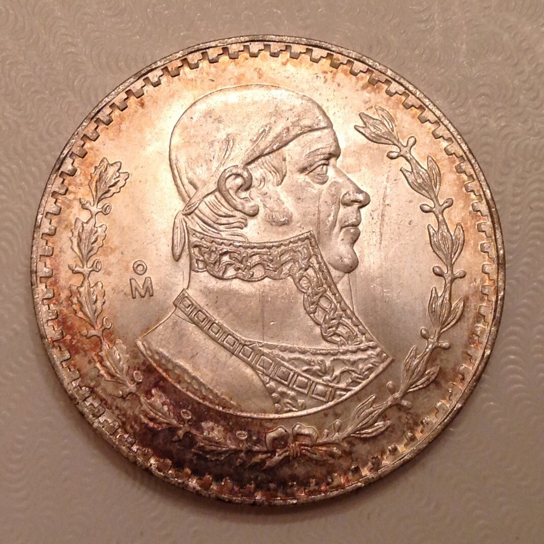 ~ Mexico 1962 One 1 Peso Silver Uncirculated Unc - FREE US SHIPPING