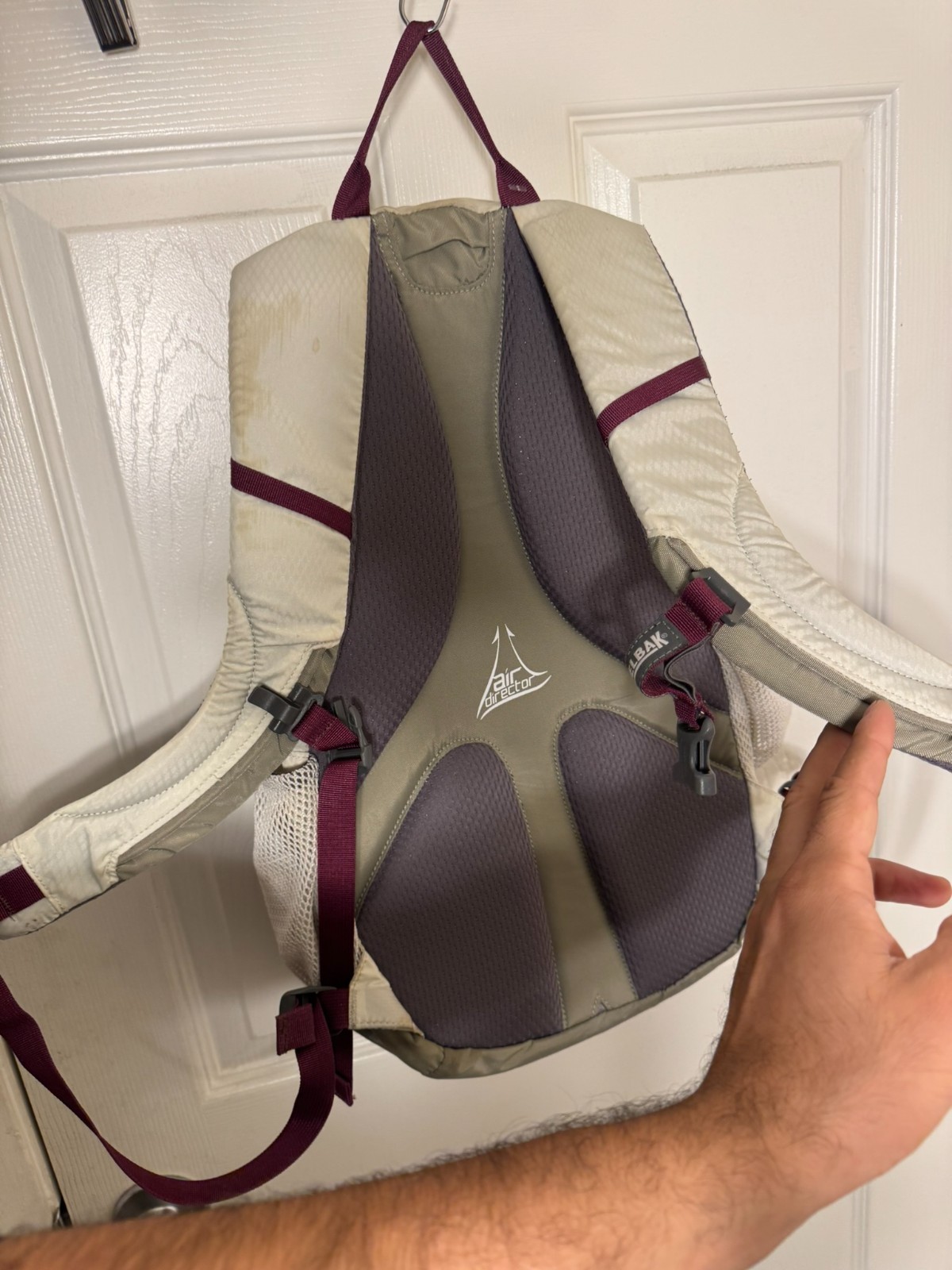 CamelBak Hydration Backpack Light Gray Olive Green Air Director 18x11