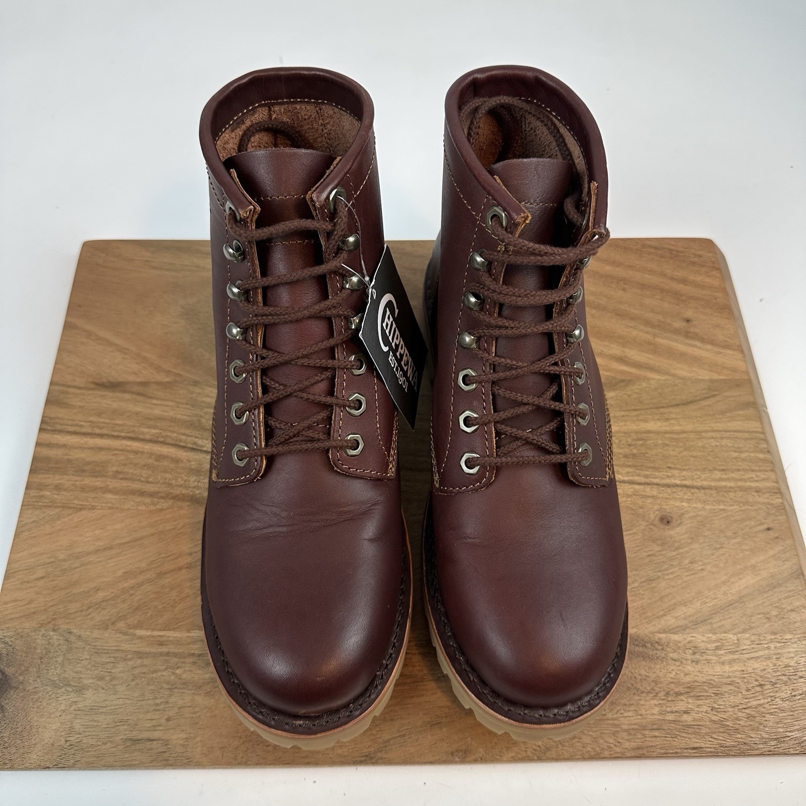 New Chippewa Classic 2.0 6 Inch Limited Edition Brown Lace Up Work Boots Sz 8 EE