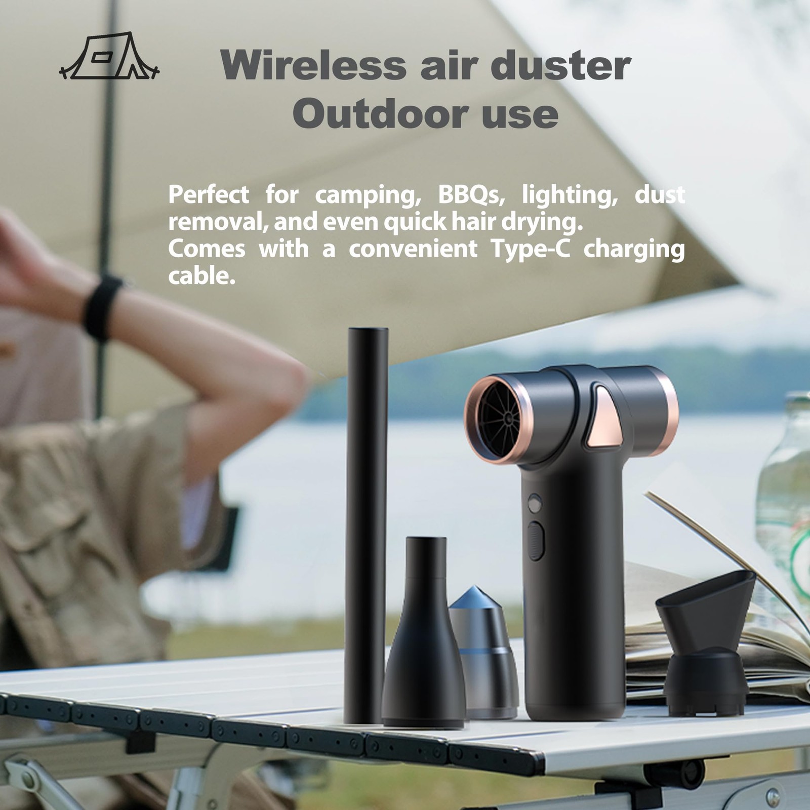 Mini Compressed Air Duster Electric Cleaner with LED Rechargeable