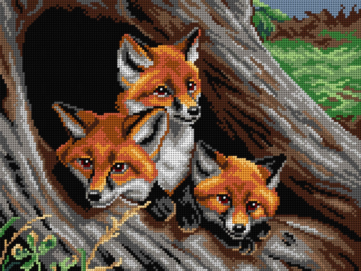 Orchidea Needlepoint canvas for halfstitch without yarn after Samuel John Car...