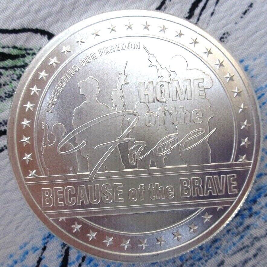 1 oz. Home of the Free - Because of the Brave BU rounds .999 fine silver