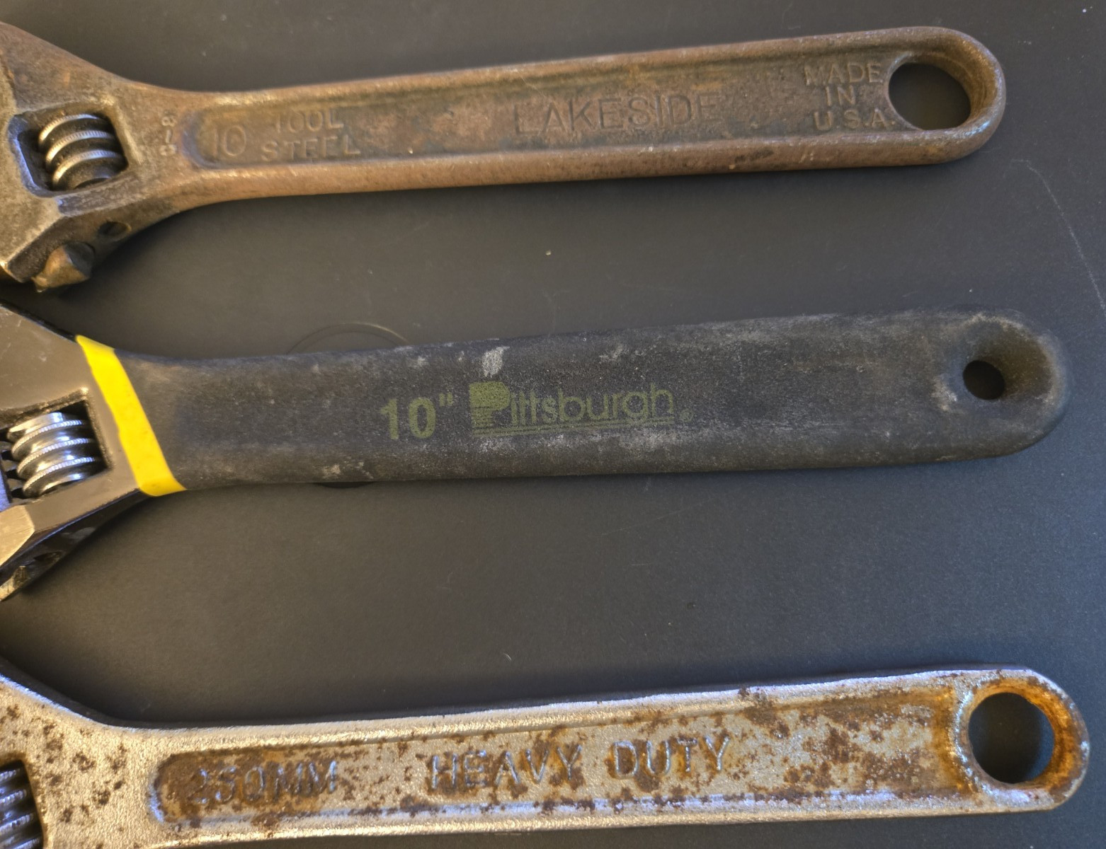 10 In. Steel Adjustable Wrenches x3