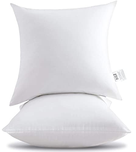 16x16 Pillow Inserts (Set of 2)- 100% Cotton 16x16 Inch (Pack of 2) White