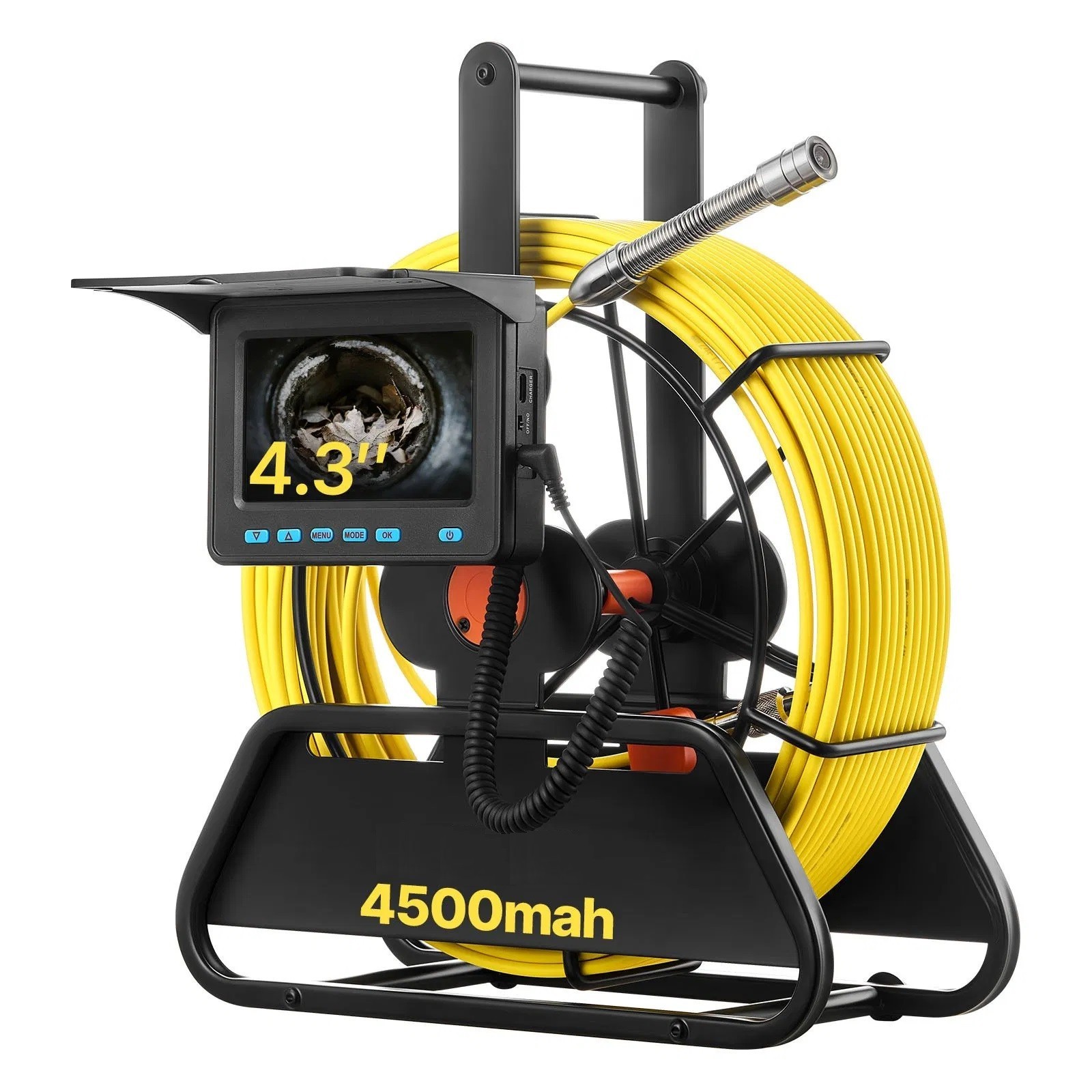 Sewer Camera, 98 ft/30m, 4.3" Drain Inspection Camera, IP68 Waterproof Snake