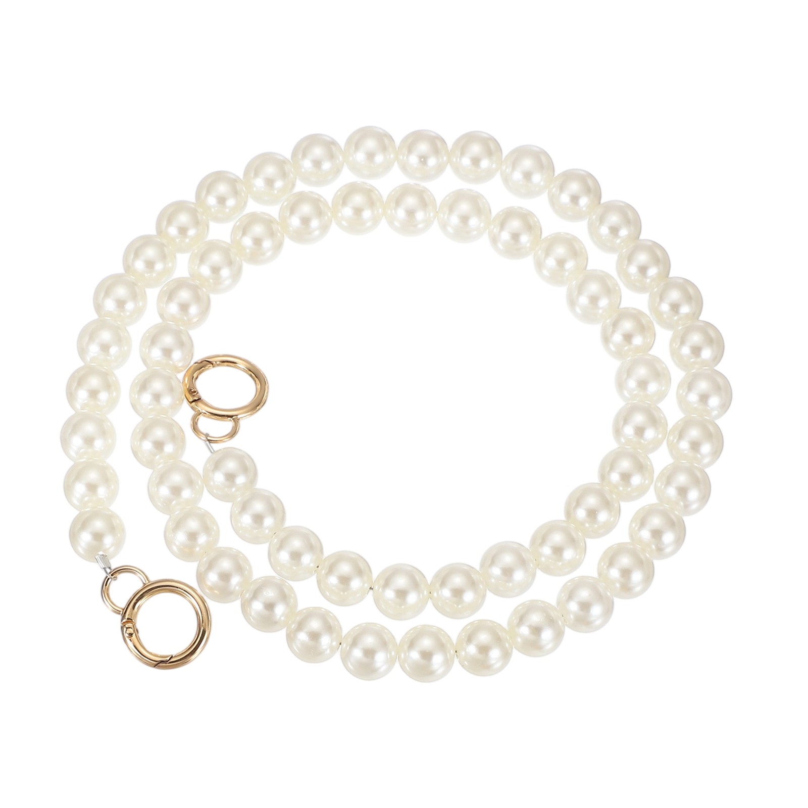 Imitation Pearl Purse Strap 39" Handbag Chain with Spring Clasp 16mm]