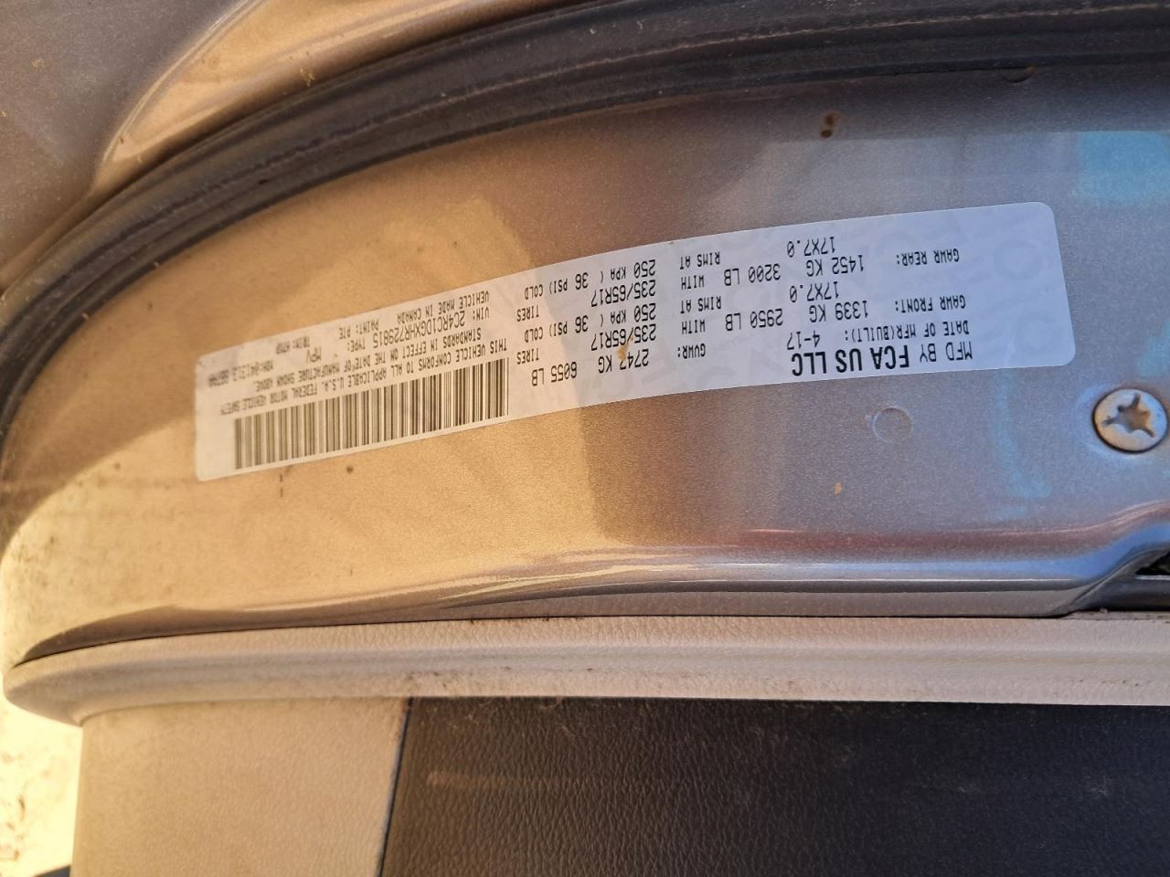 Driver Left Air Bag Driver Wheel Fits 17-22 PACIFICA 4820470