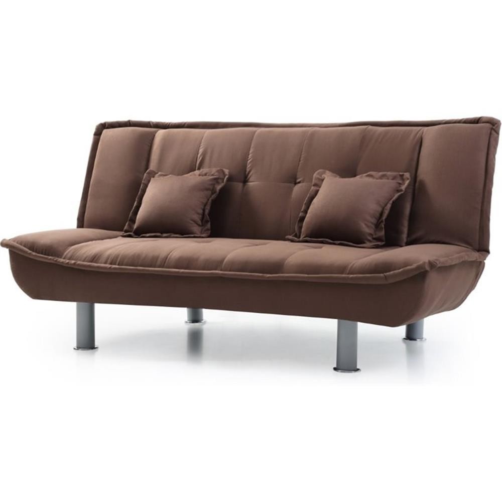 Glory Furniture Lionel Microsuede Sleeper Sofa in Chocolate