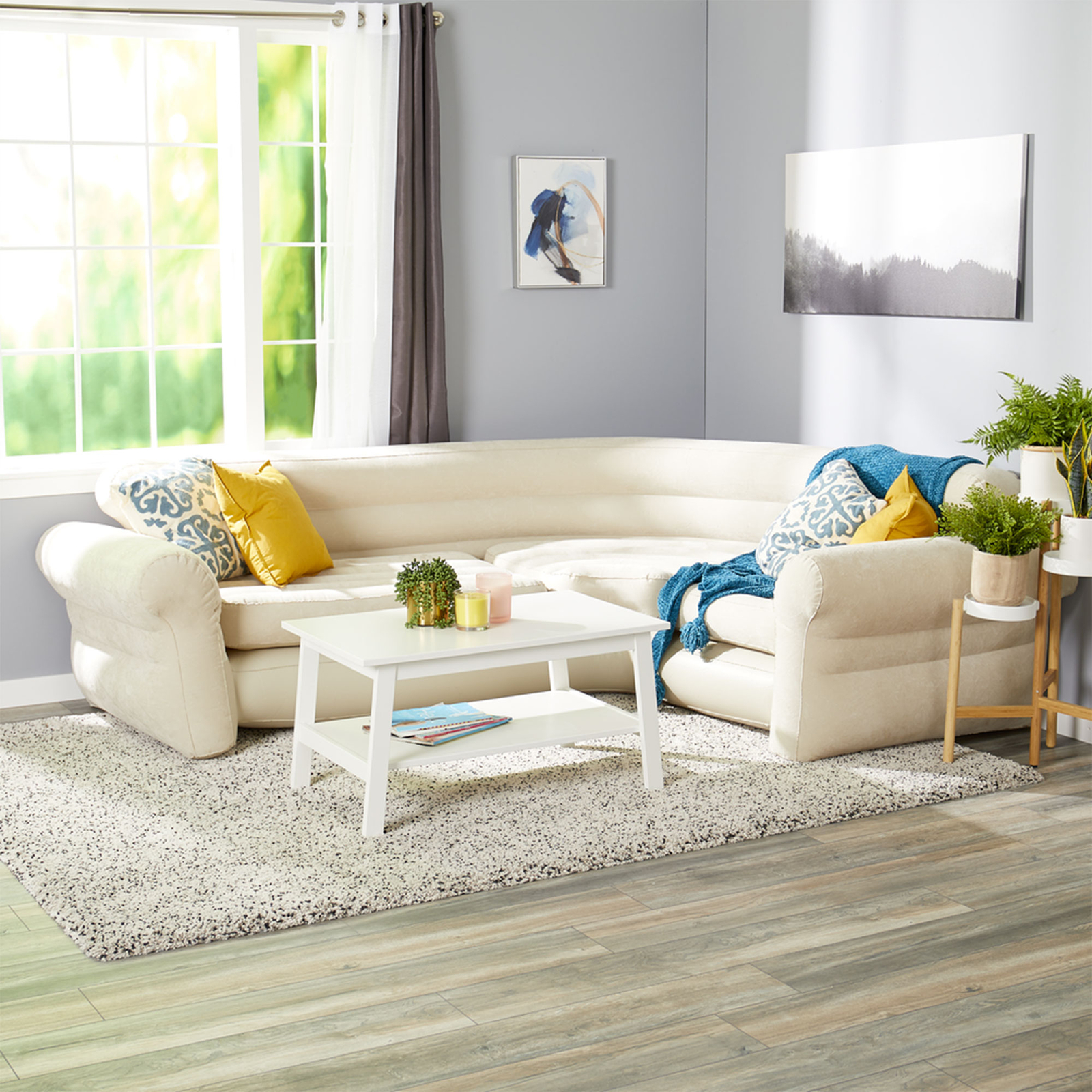 Intex Inflatable Corner Living Room Neutral Sectional Sofa | 68575EP - (Used)