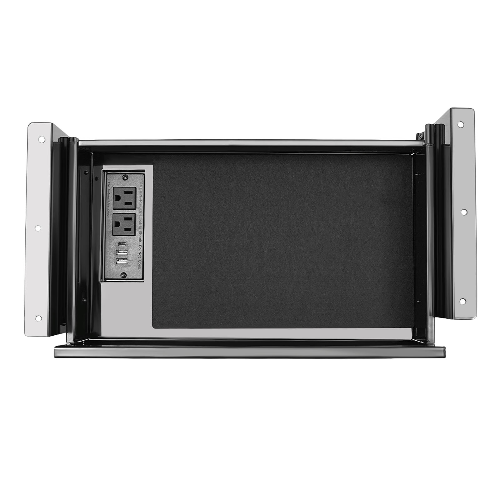 Under Desk Mounted Sliding Pull-out Storage Drawer with Built-in Power Strip