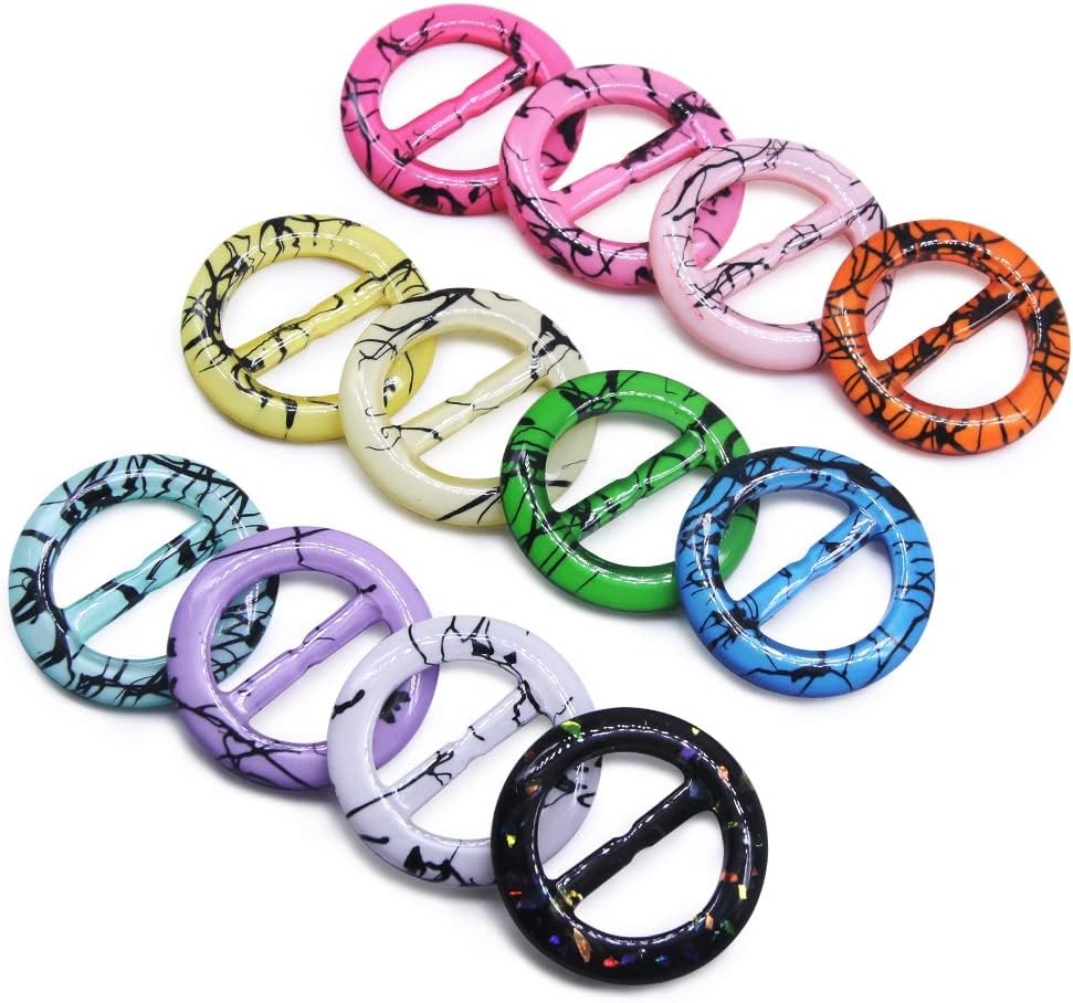 SEMINI 12PCS T-Shirt Clips 1 inch T Shirt Plastic Round Shape Fashion Scarf Clip