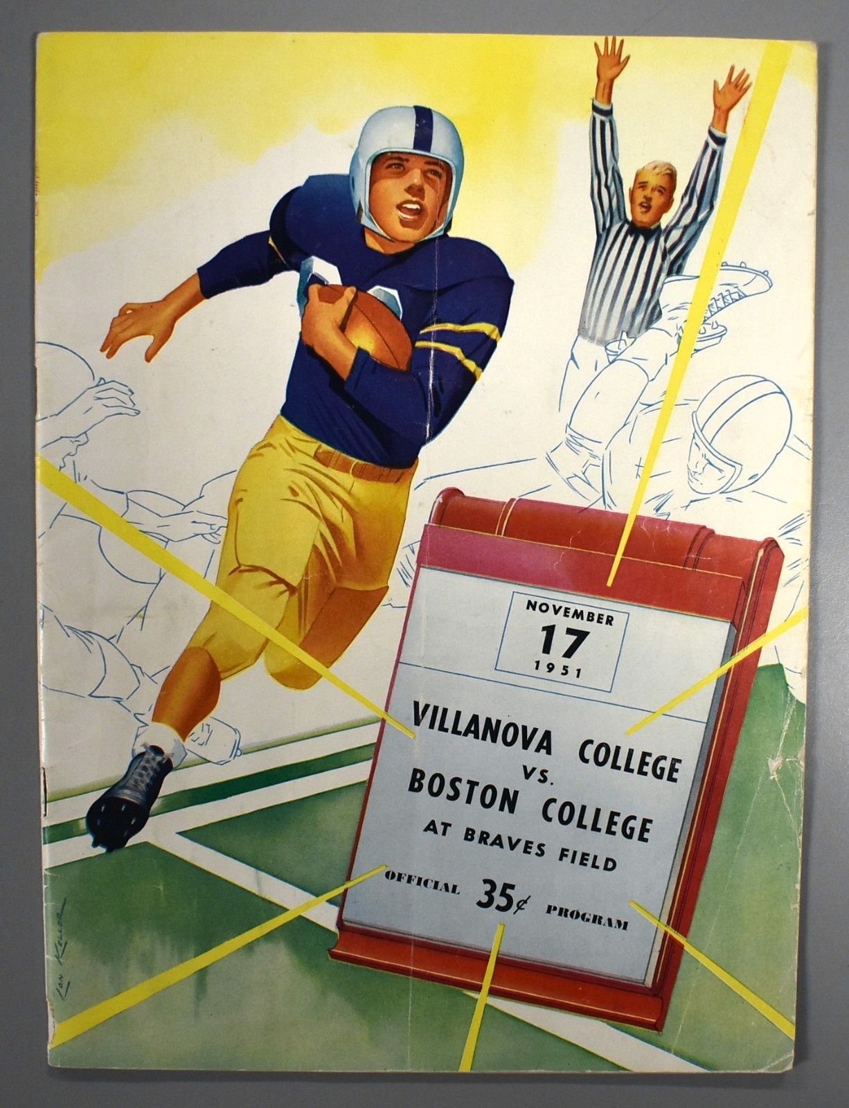Villanova College vs Boston College November 17th 1951 Official Game Program