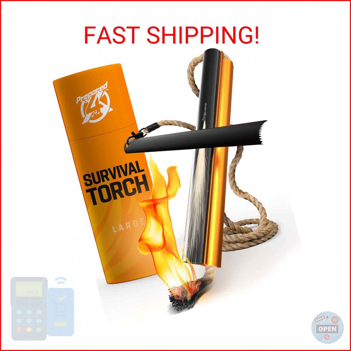 Fire Starter Survival Tool - All-in-One Patented Flint and Steel Fire Striker Ki