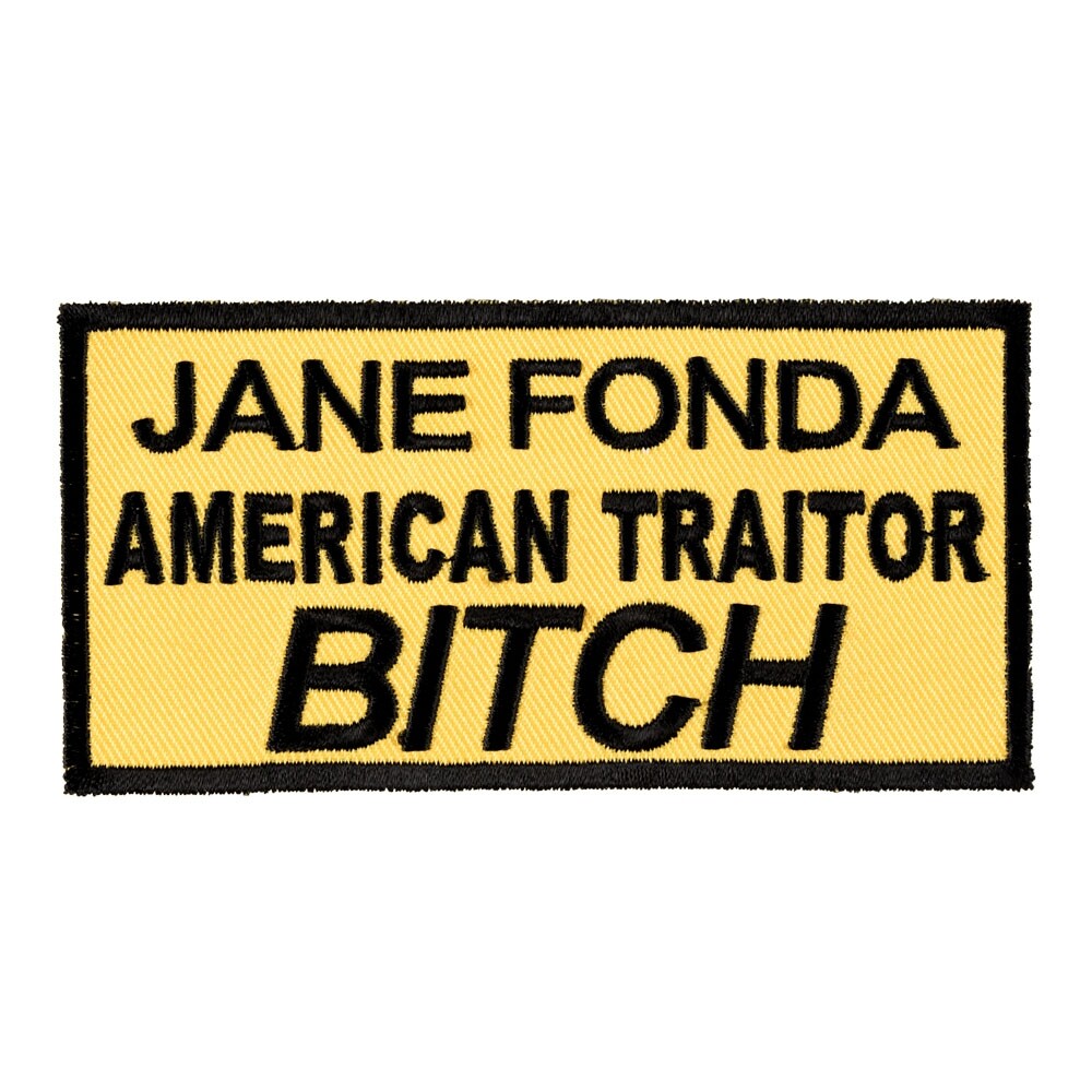 Jane Fonda American Traitor Yellow Patch, Military Patches