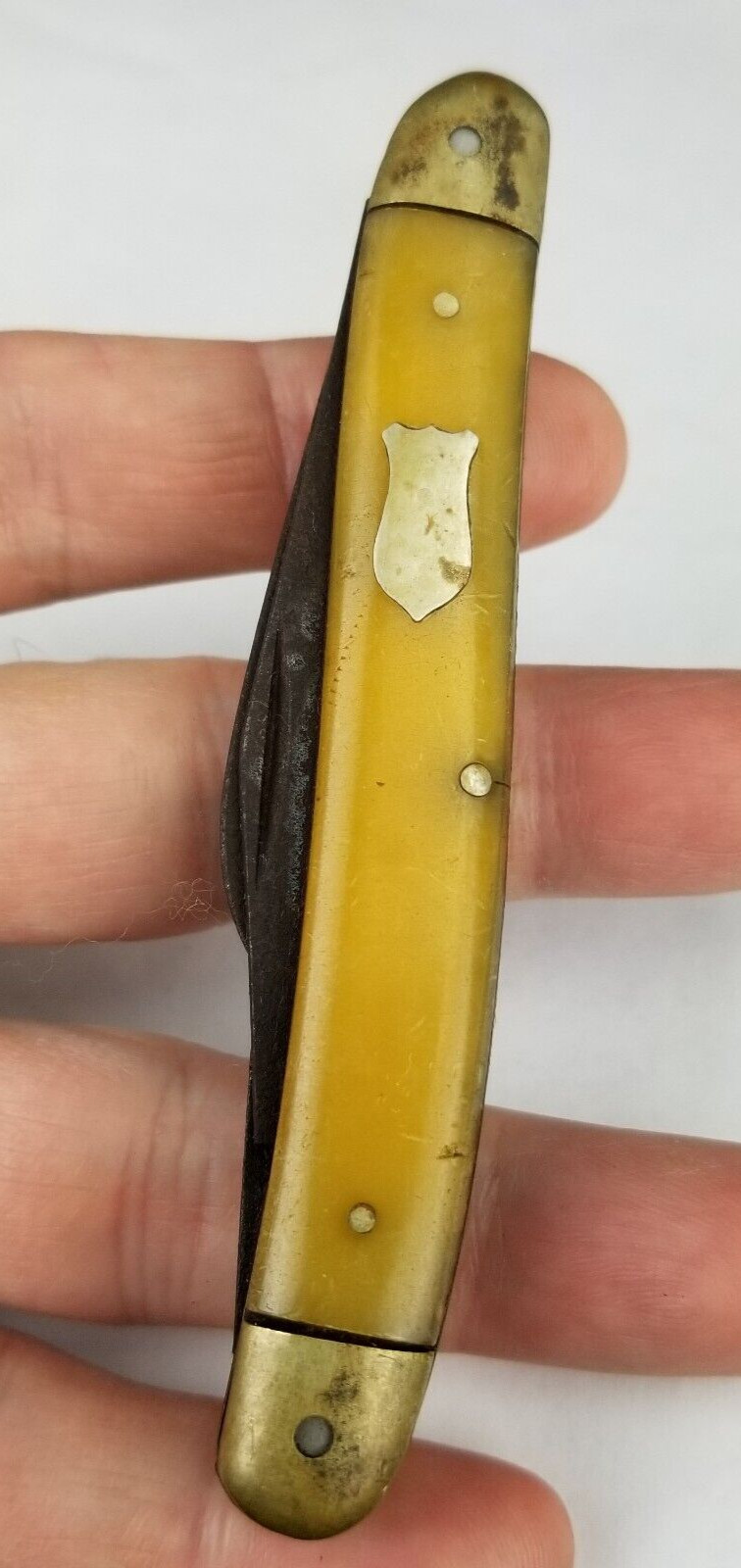 vintage 1950's pocket knife Carl Schliepper "German Eye" stockman 3 blade DAMAGE