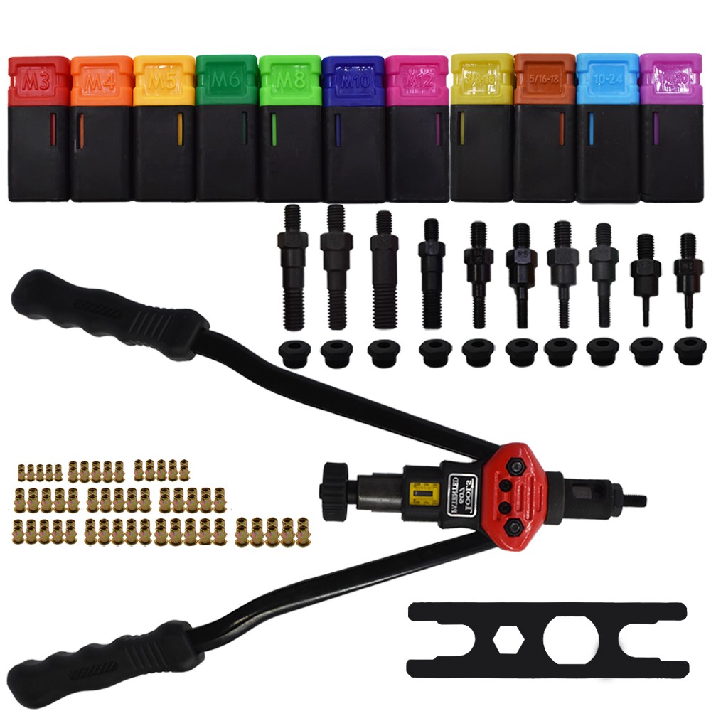 16 Inch Rivet Gun Kit Blind Riveter Gun 11 Set Interchangeable Mandrel Kit