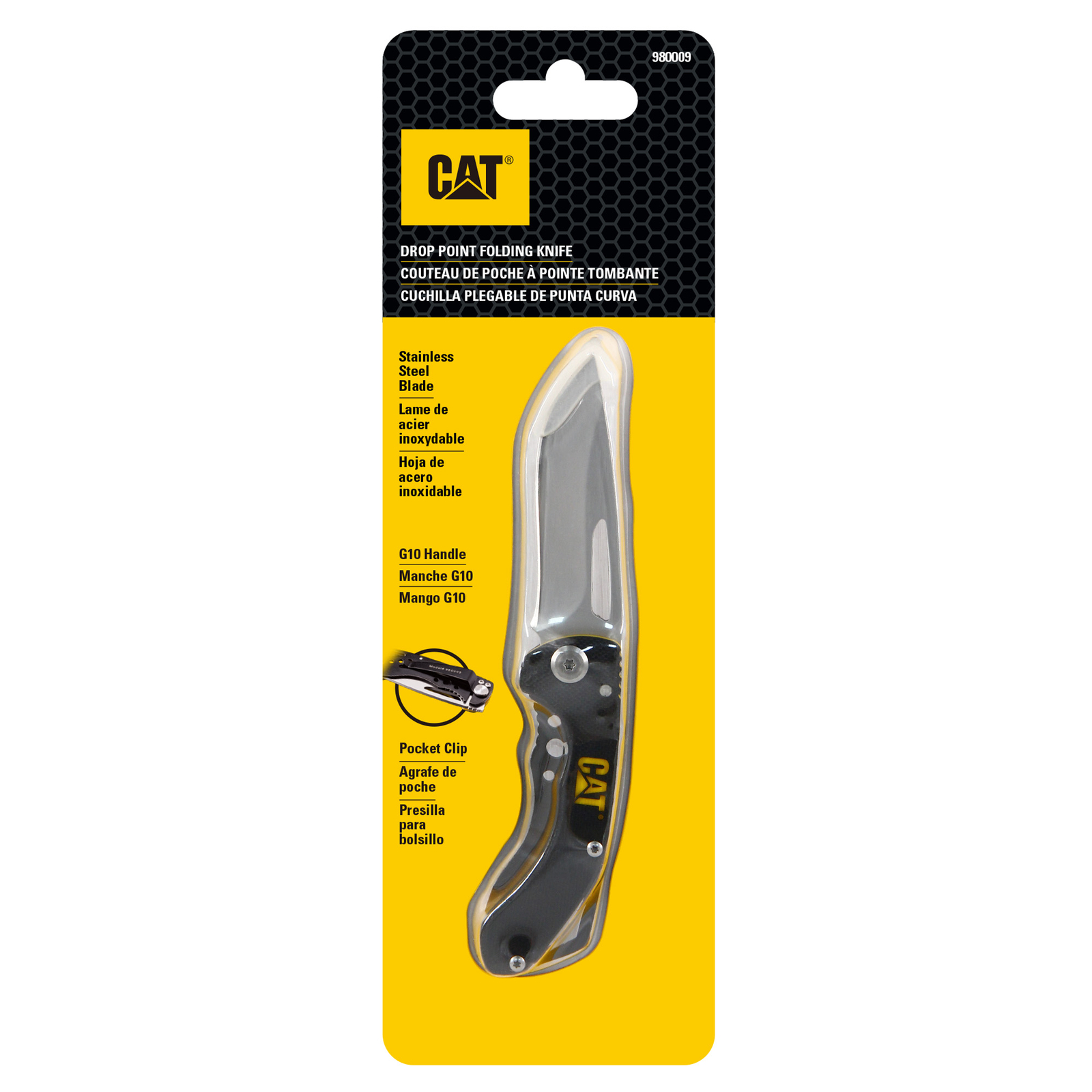 Cat 5-1/2 Inch Drop Point Folding Knife - 980009
