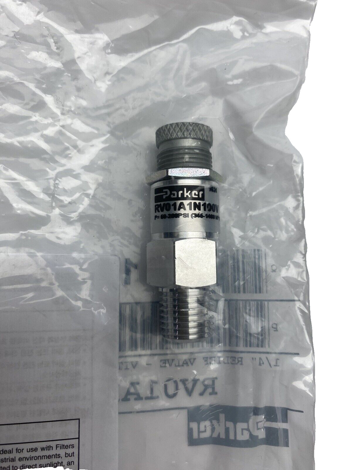 RV01A1N100V Parker-Viton Relief Valve 1/4"