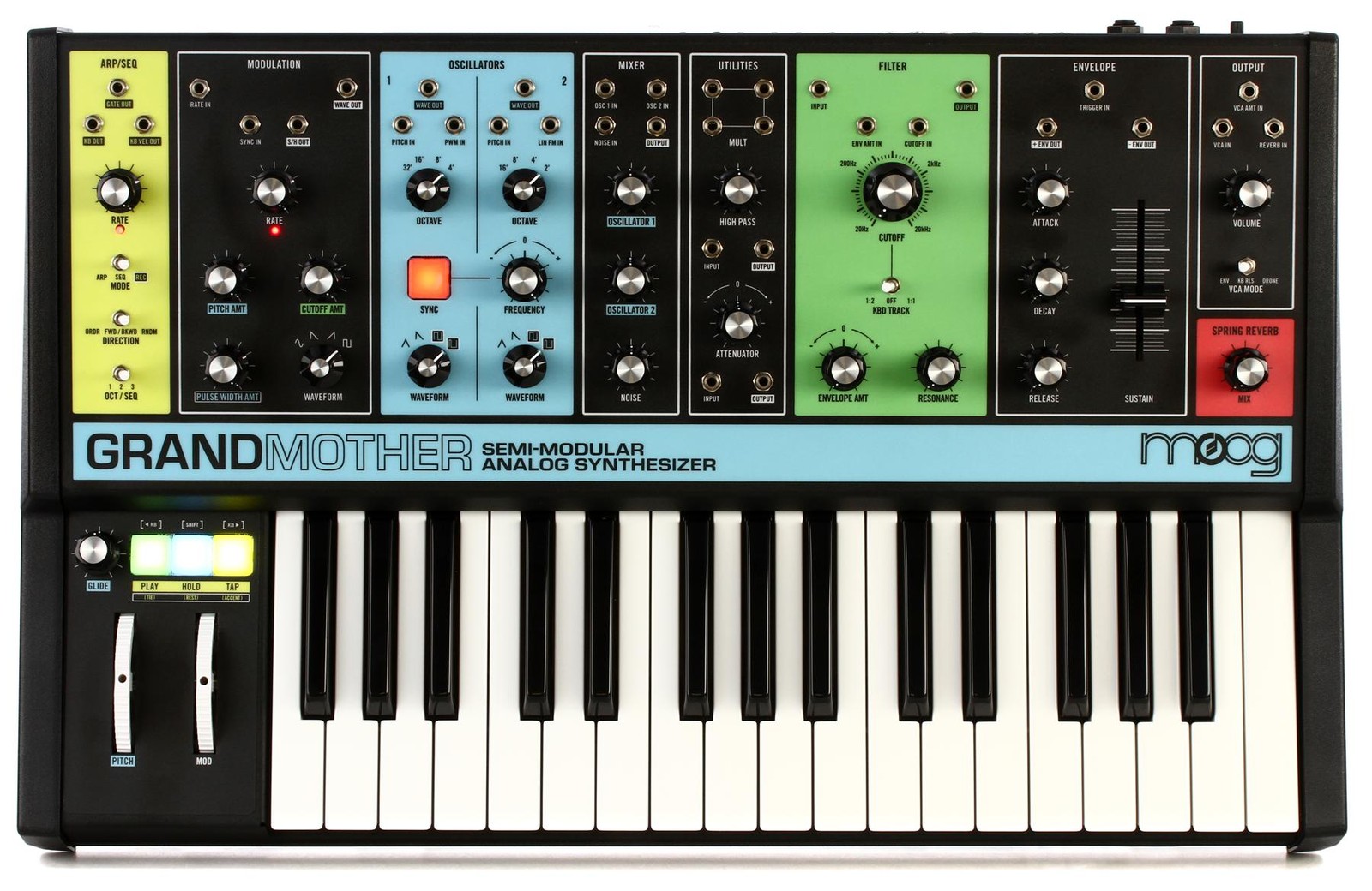 Moog Grandmother Semi-Modular Analog Synthesizer and Step Sequencer