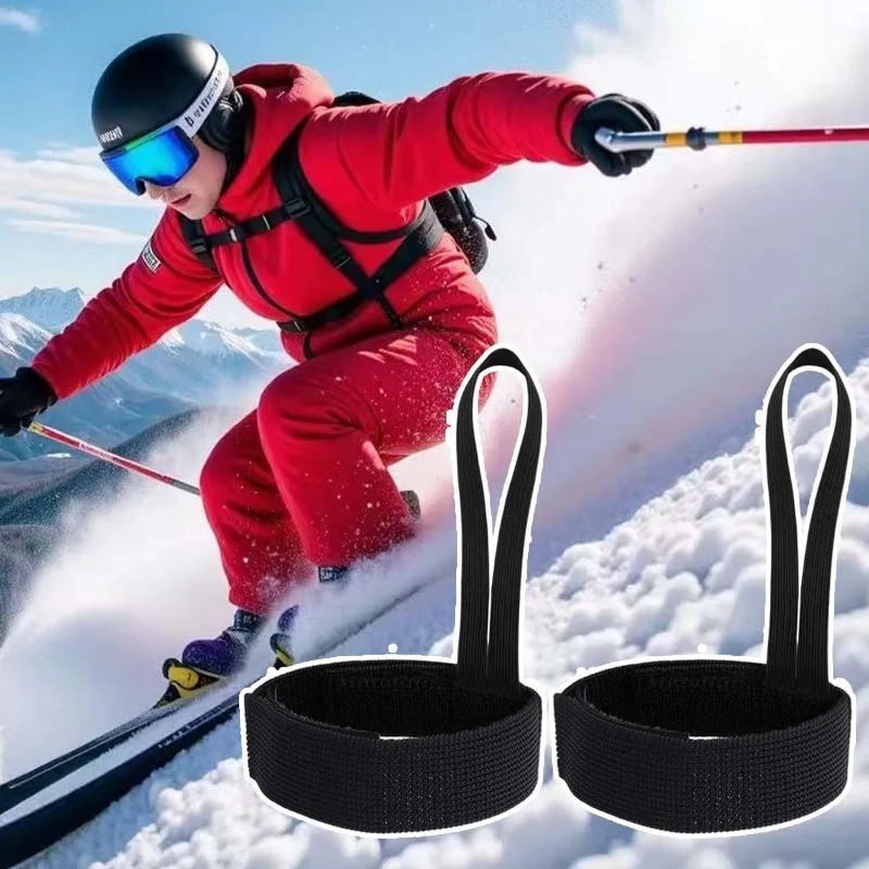 2PCS Ski Glove Wristband Holder Elastic Durable for Winter Skiing Sport Tool