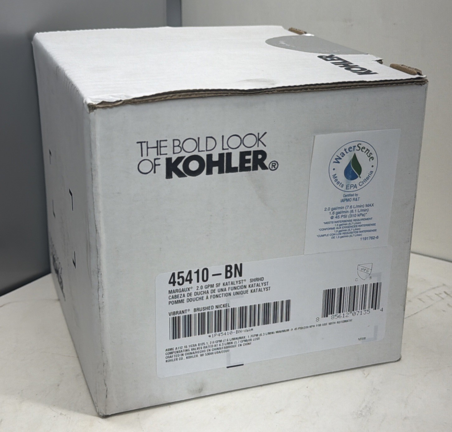 Sealed Kohler 45410-BN Margaux Single Spray Katalyst Showerhead Vibrant Nickel