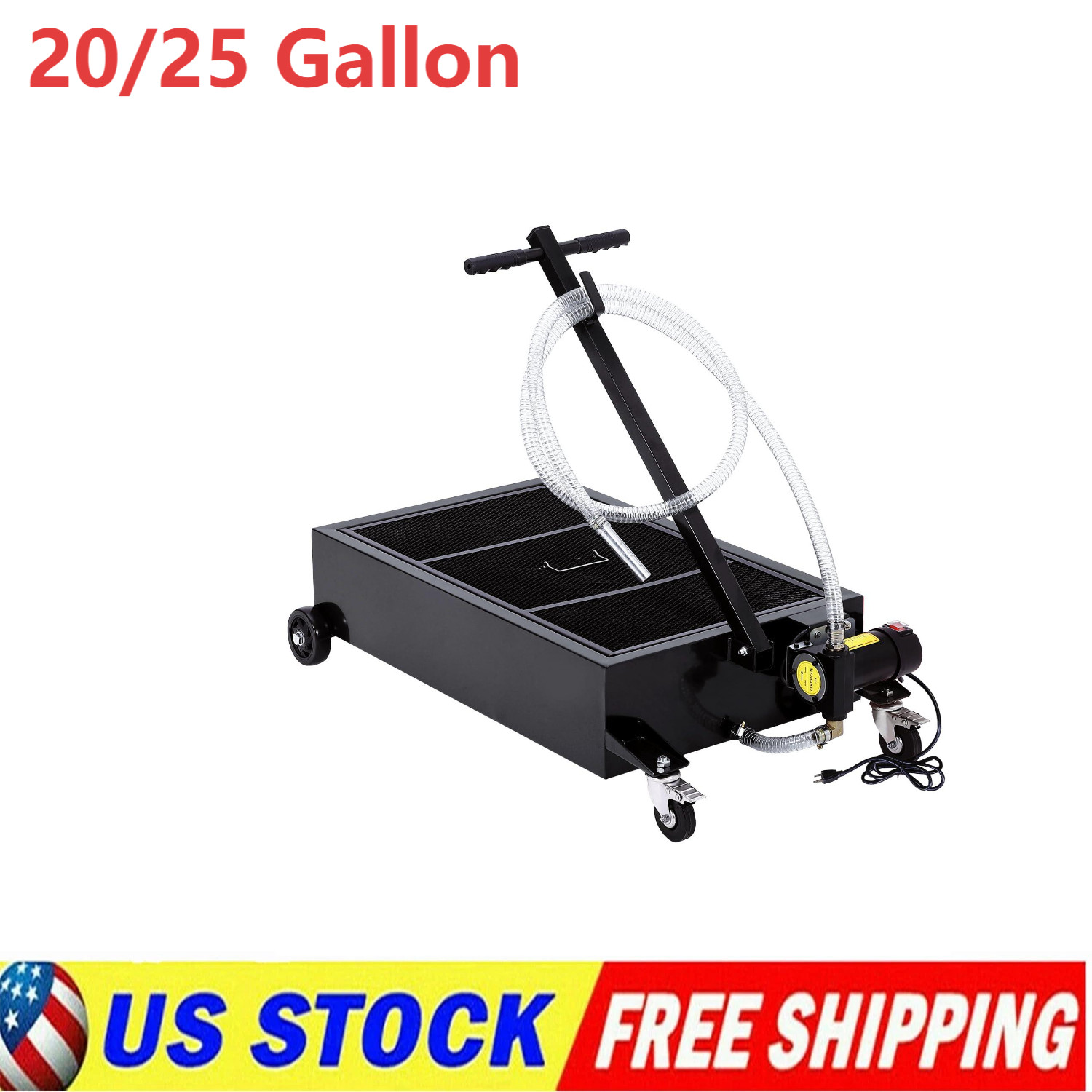 🔥Low Profile Oil Drain Pan 20 25 Gallon Oil Drain Pan 12v / 110v Electric Pump