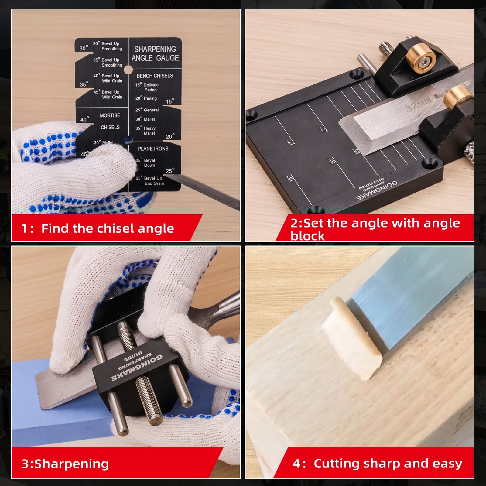 Honing Guide System Chisel Sharpening Kit for Woodworking Chisels and Planes 5/3