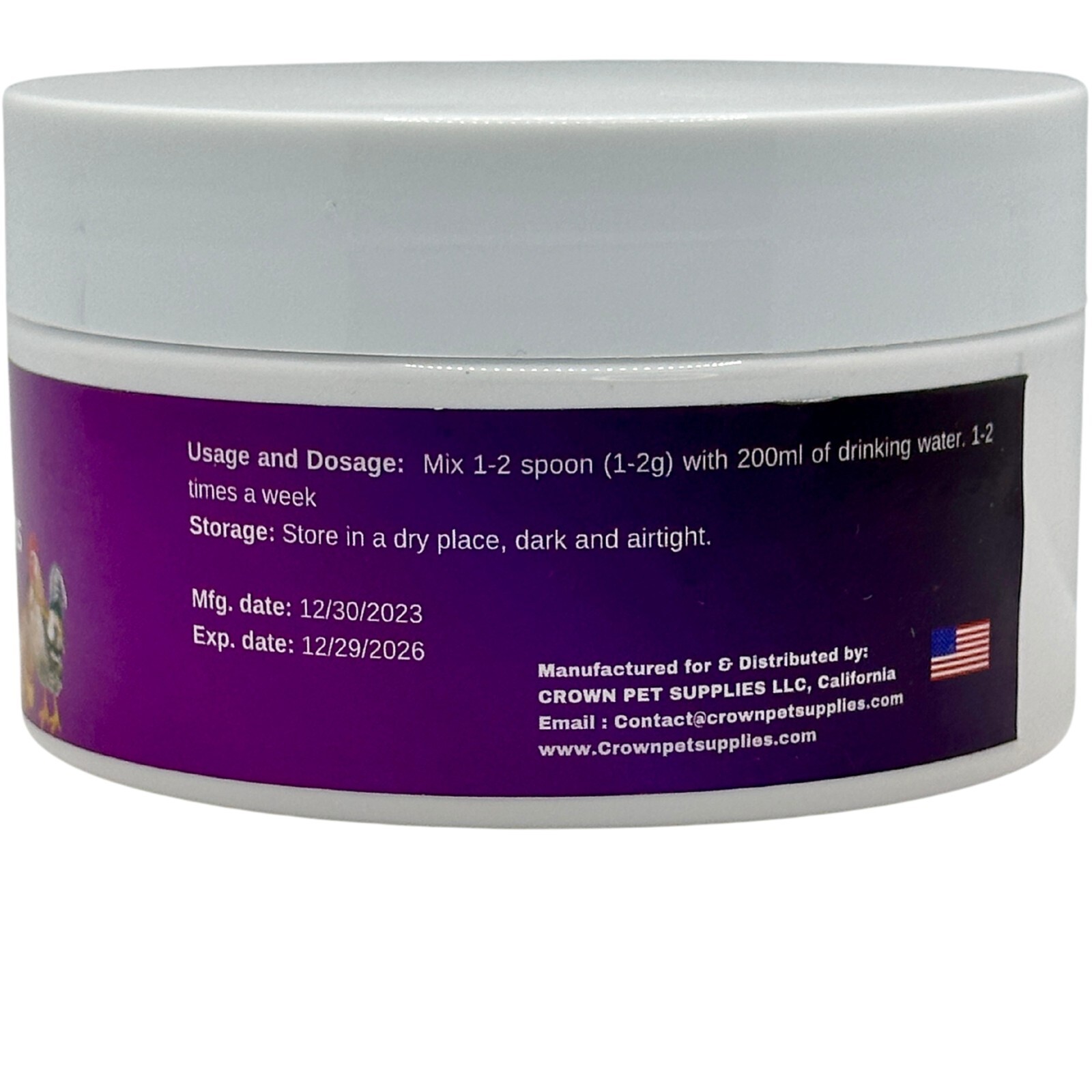 Multi-Vitamins Supplement for Chickens, Fertility, Bone & Growth Support 100g