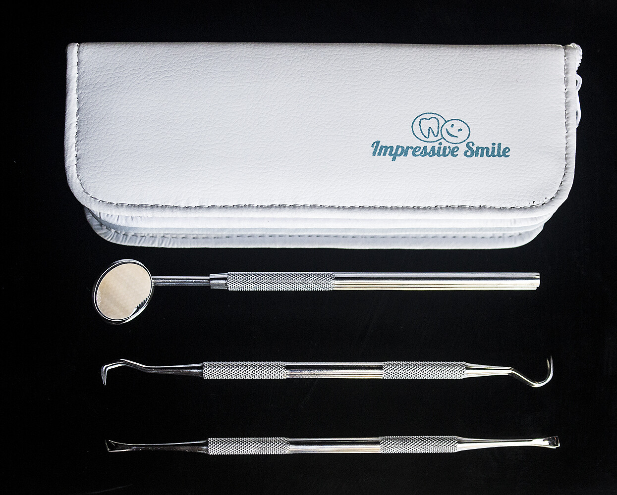 Professional Dental Hygiene Kit - by Impressive Smile - 3 Surgical Grade Tools