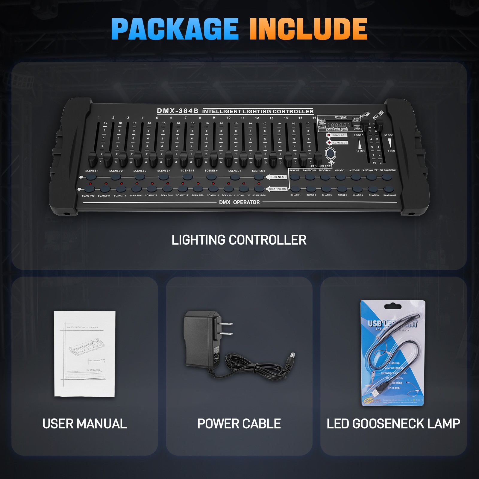 DMX 384 512 Channels Operator Console Controller For Stage Lighting DJ Party US