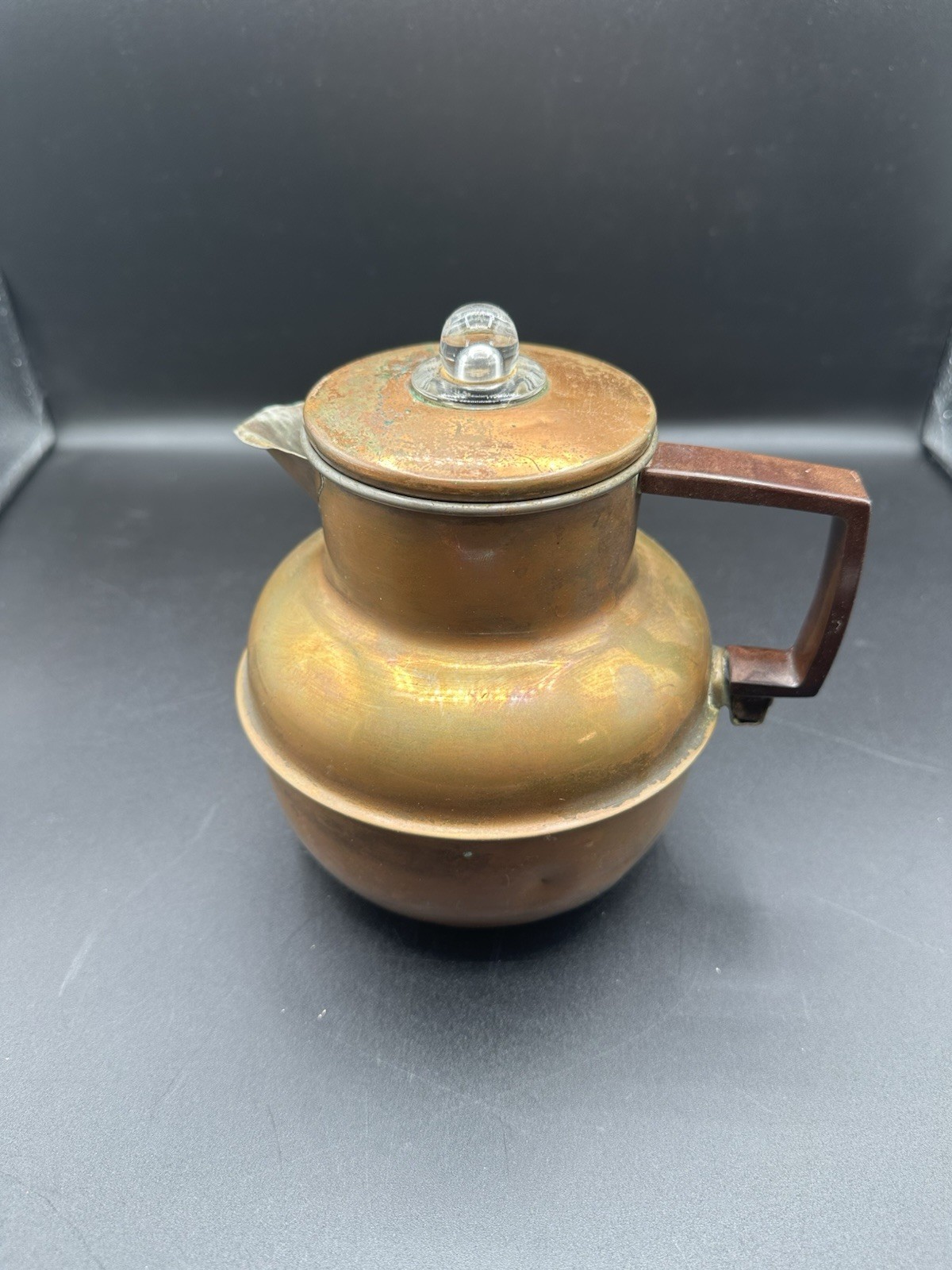 Vintage Copper Percolator Butter-nut Coffee Premium Coffee Pot Glass Knob