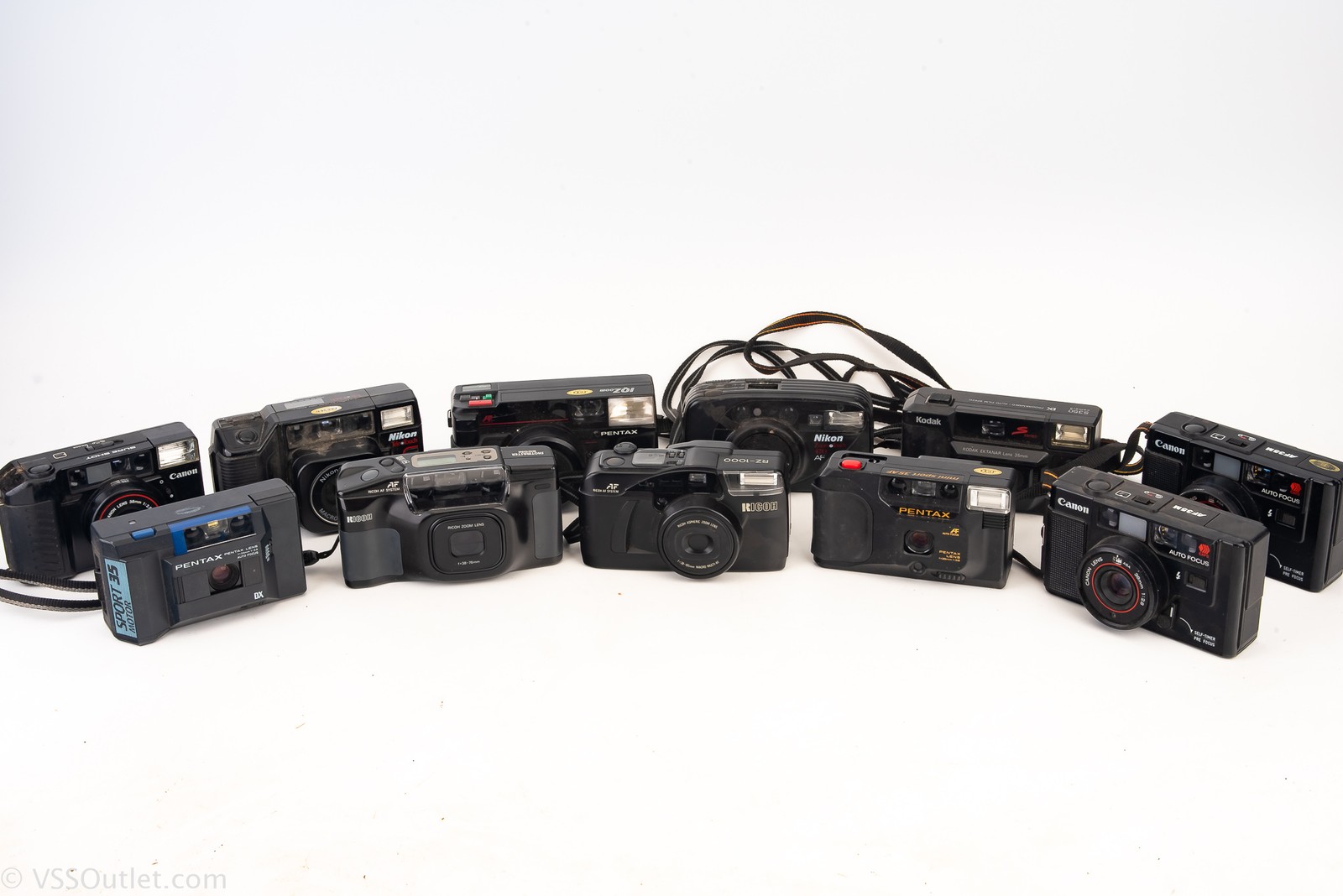 11 Point & Shoot 35mm Film Cameras Nikon Pentax Canon AS-IS PARTS REPAIR V24