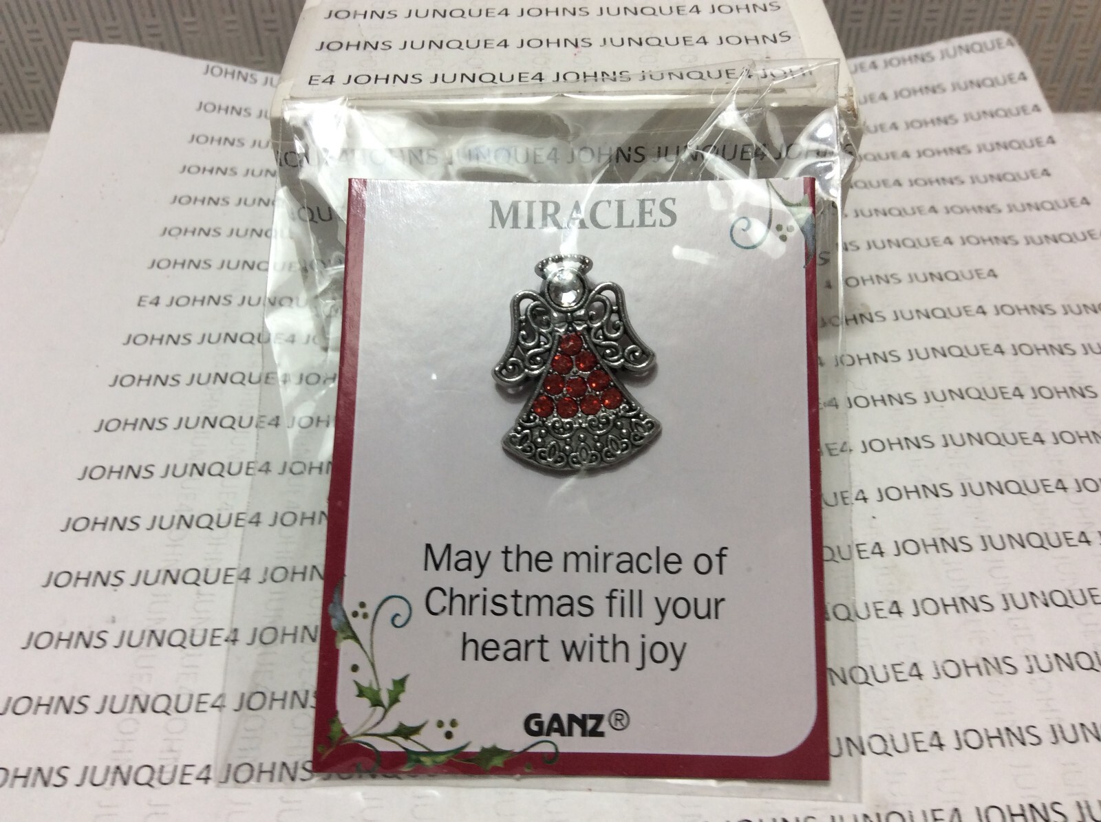 MIRACLES PIN GANZ New in plastic bag "May the miracles of Christmas fill your.."